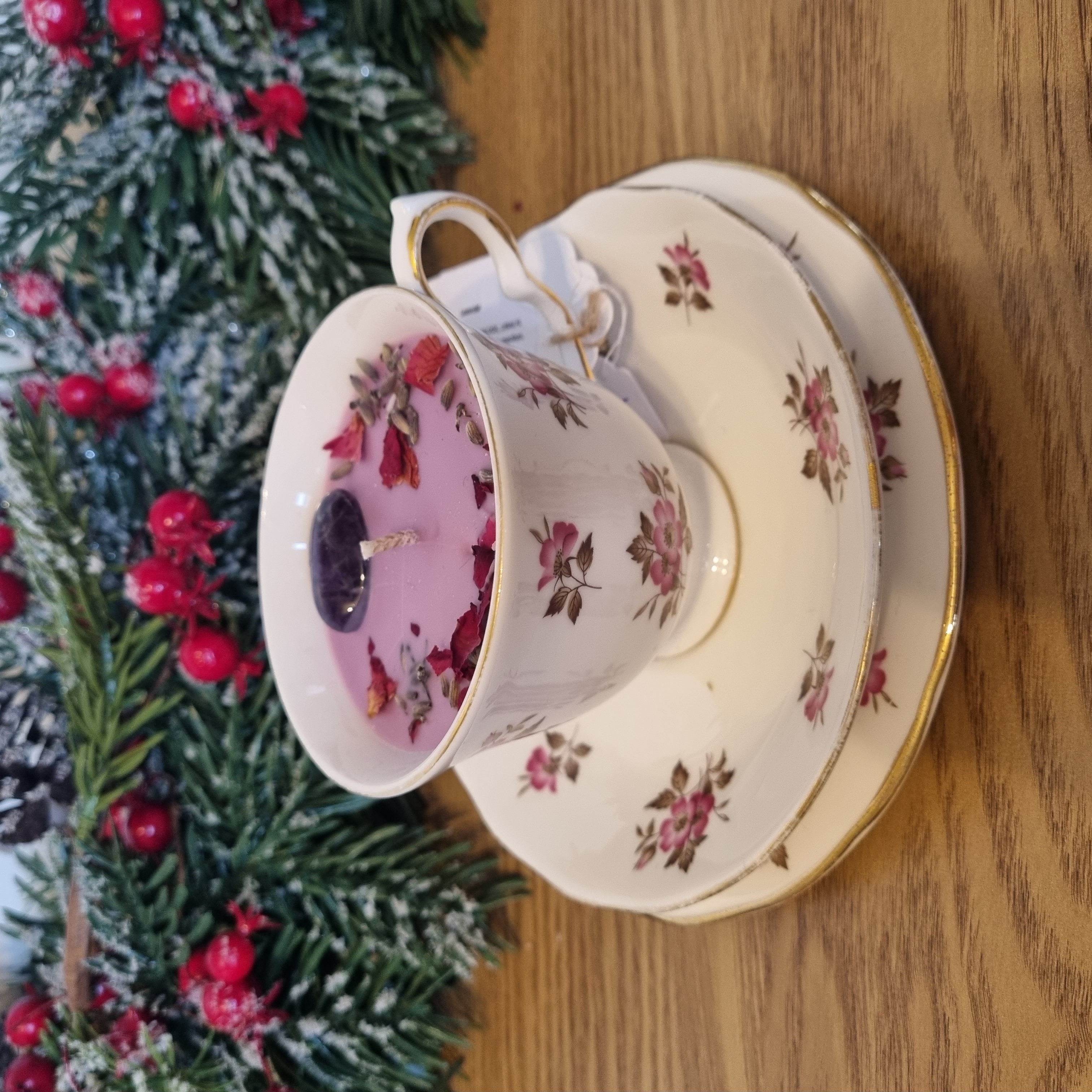 Lavender Crystal Candle