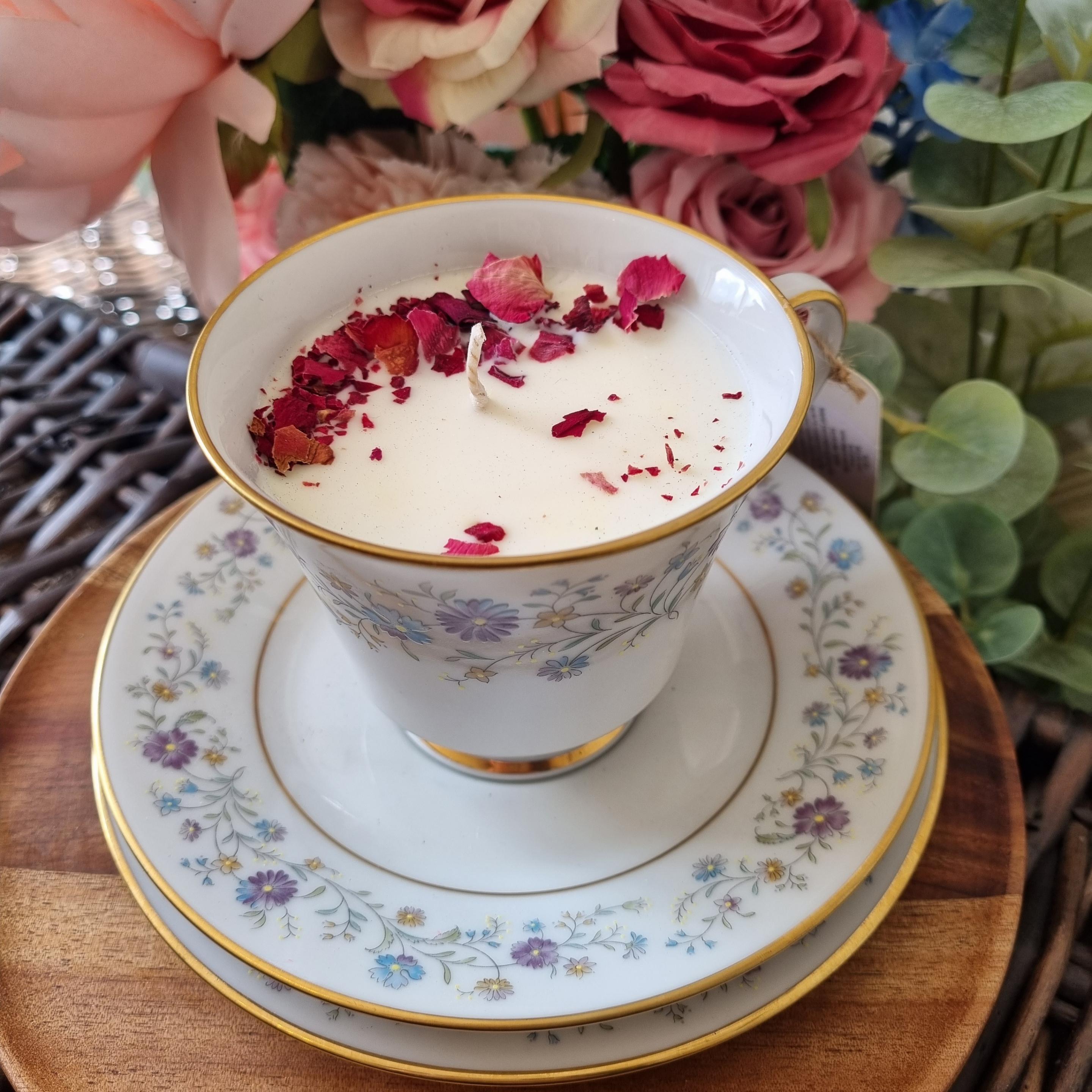 Raspberry & Vanilla Teacup and Saucer Candle