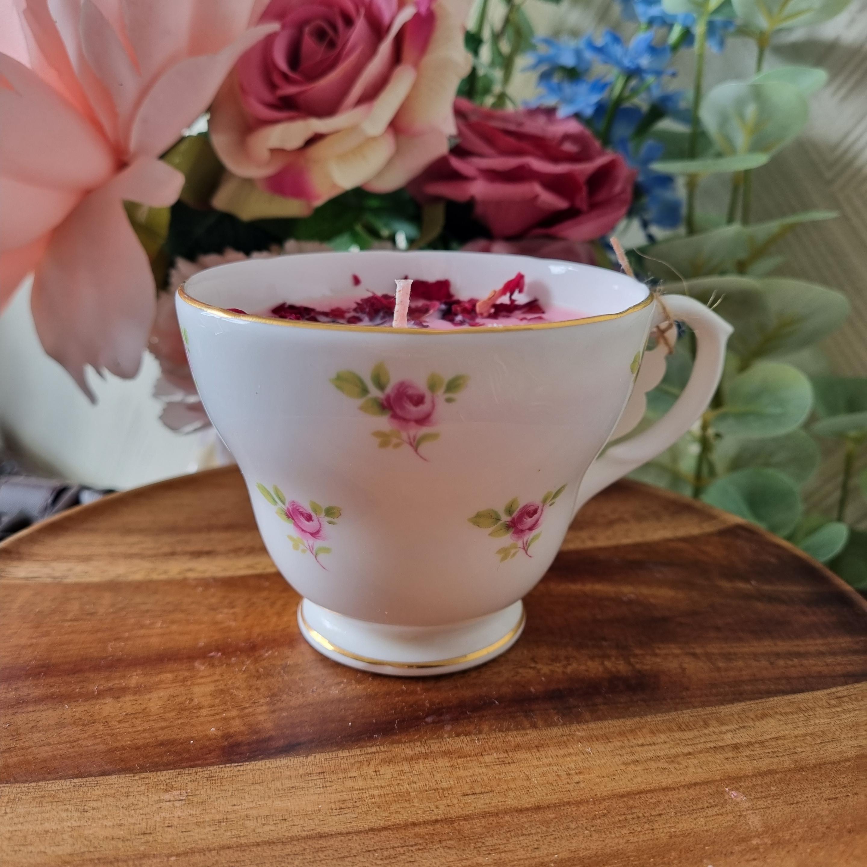 Rose Petal Teacup Candle