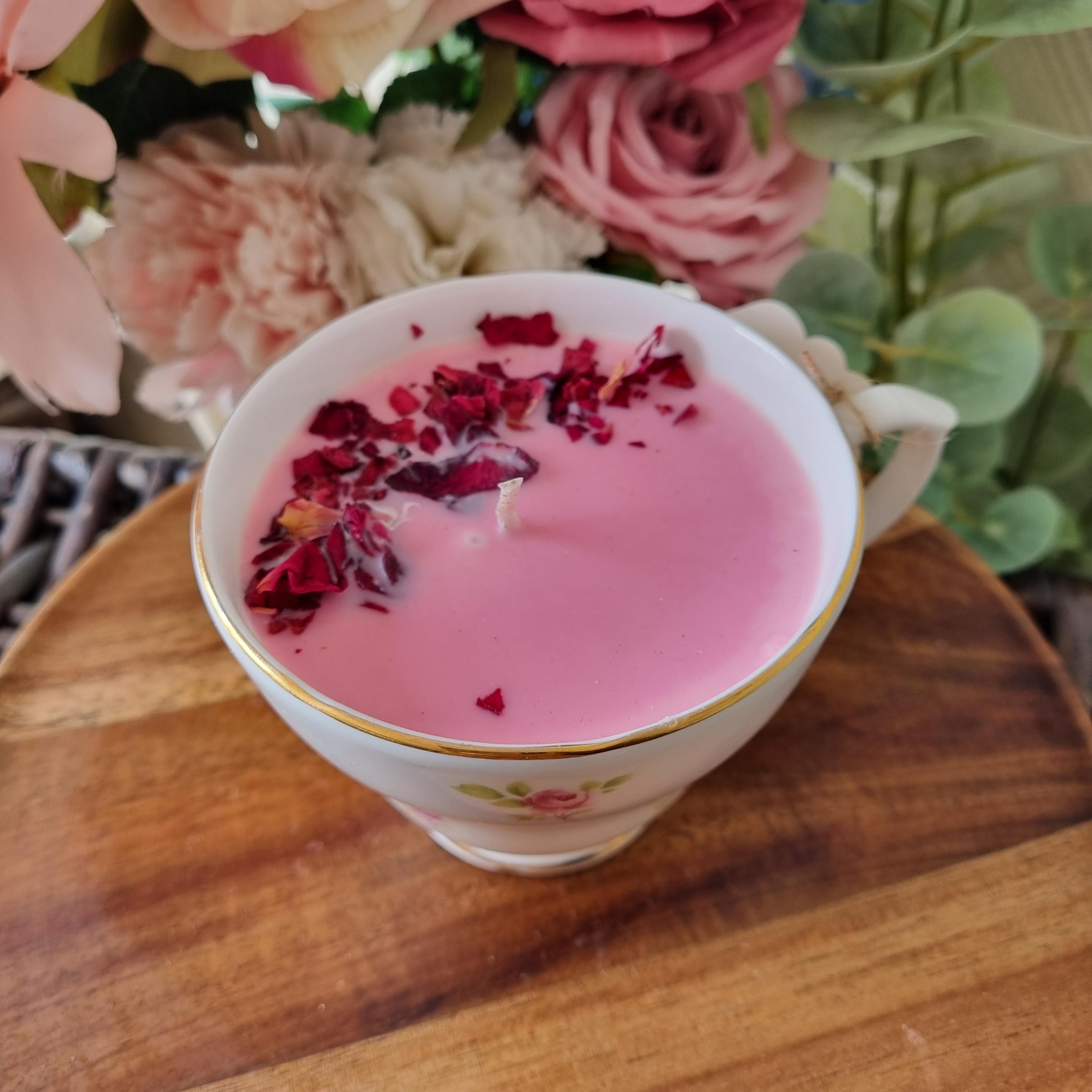 Rose Petal Teacup Candle