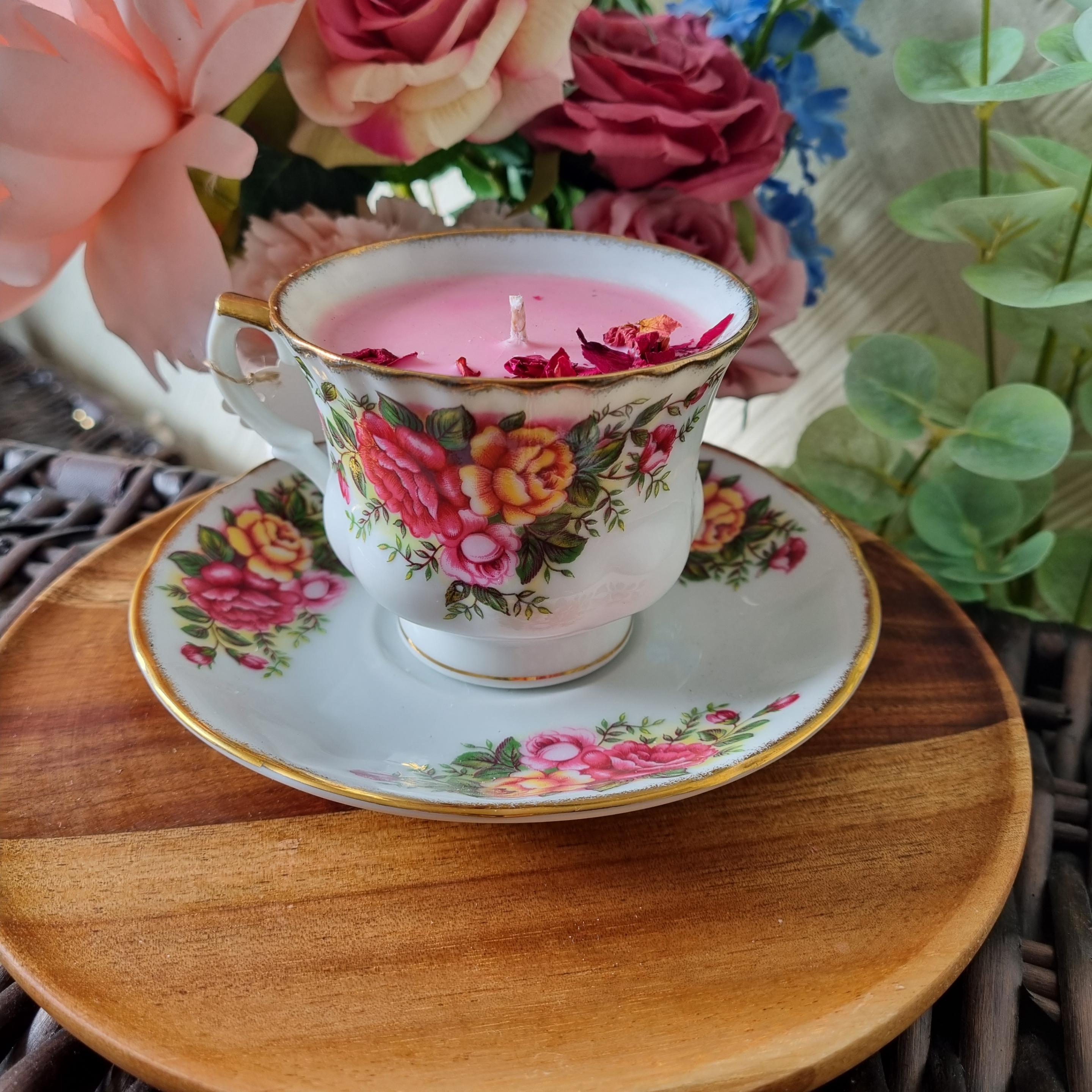 Rose Petal Teacup & Saucer Candle