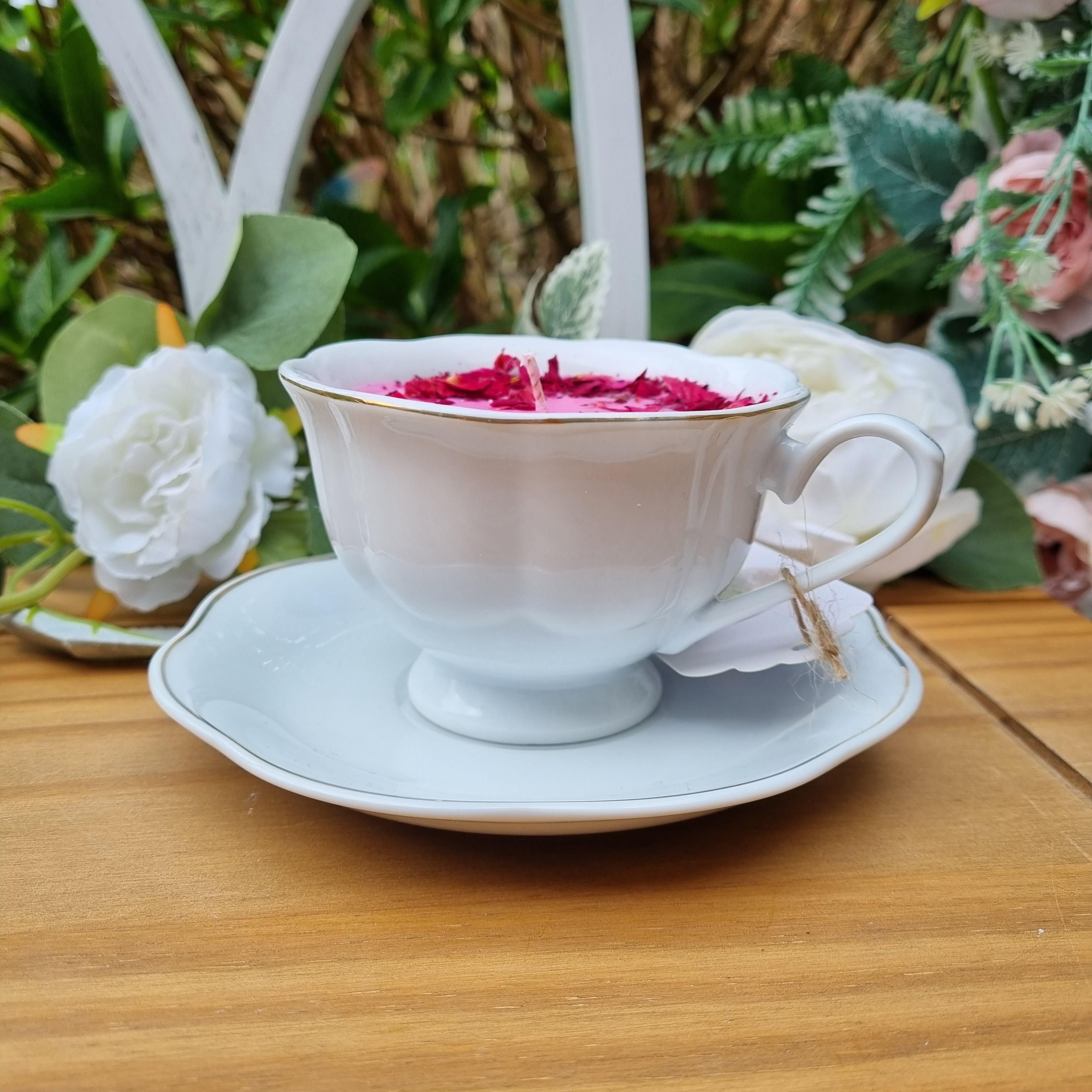 Rose Petal Teacup & Saucer Candle