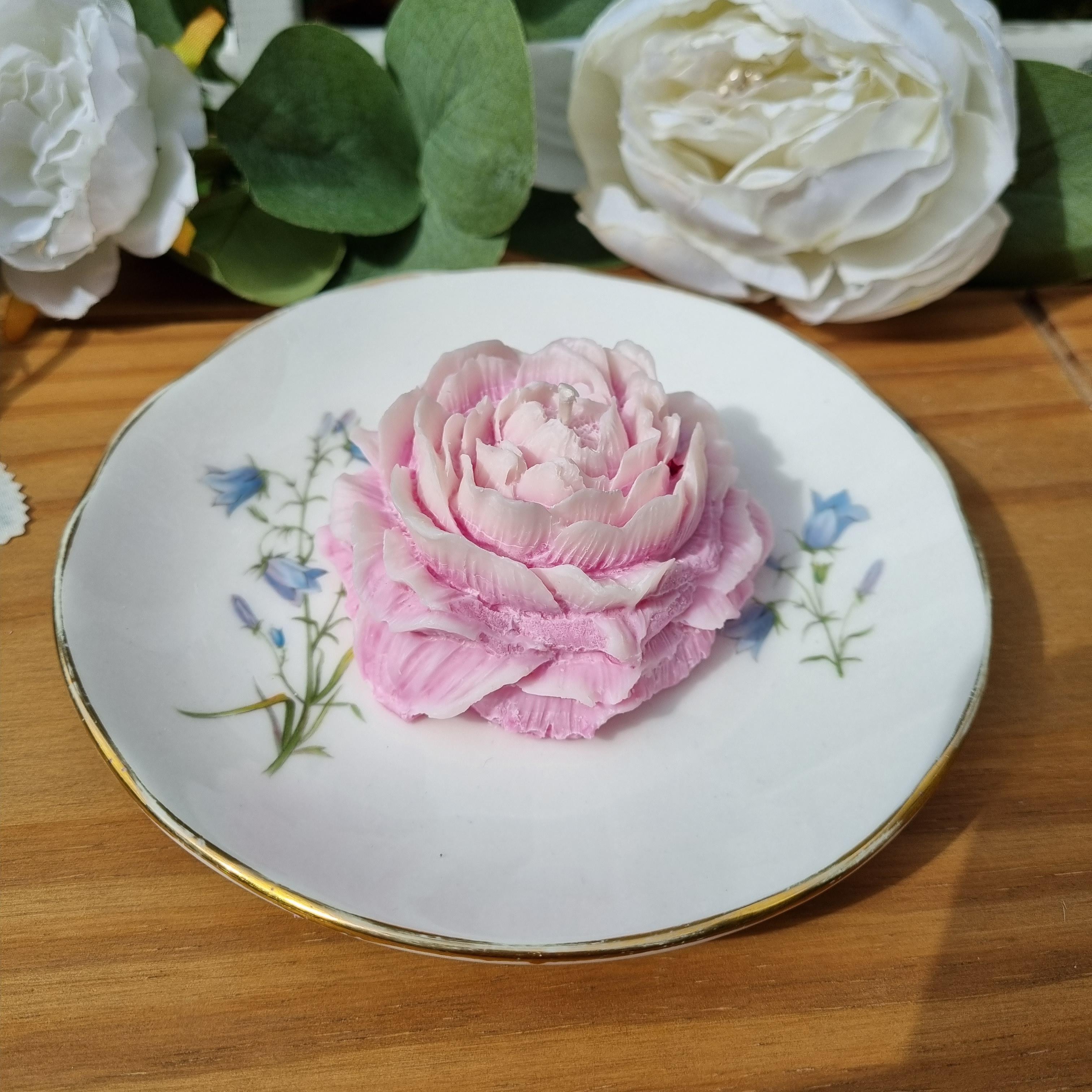 Violet & Peony Flower Candle