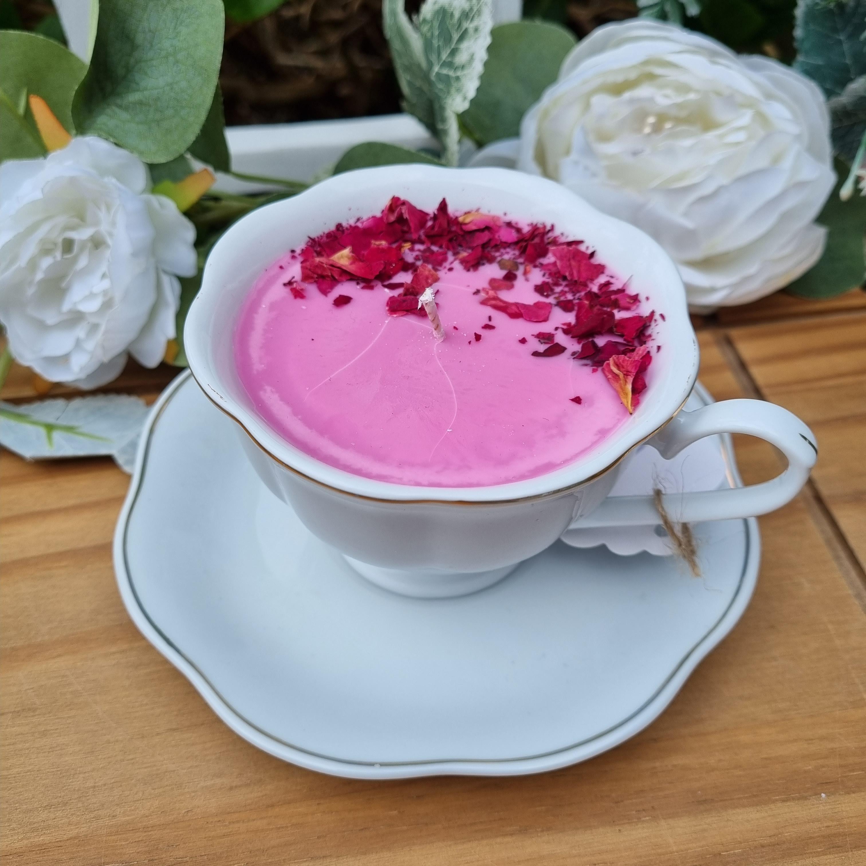 Rose Petal Teacup & Saucer Candle