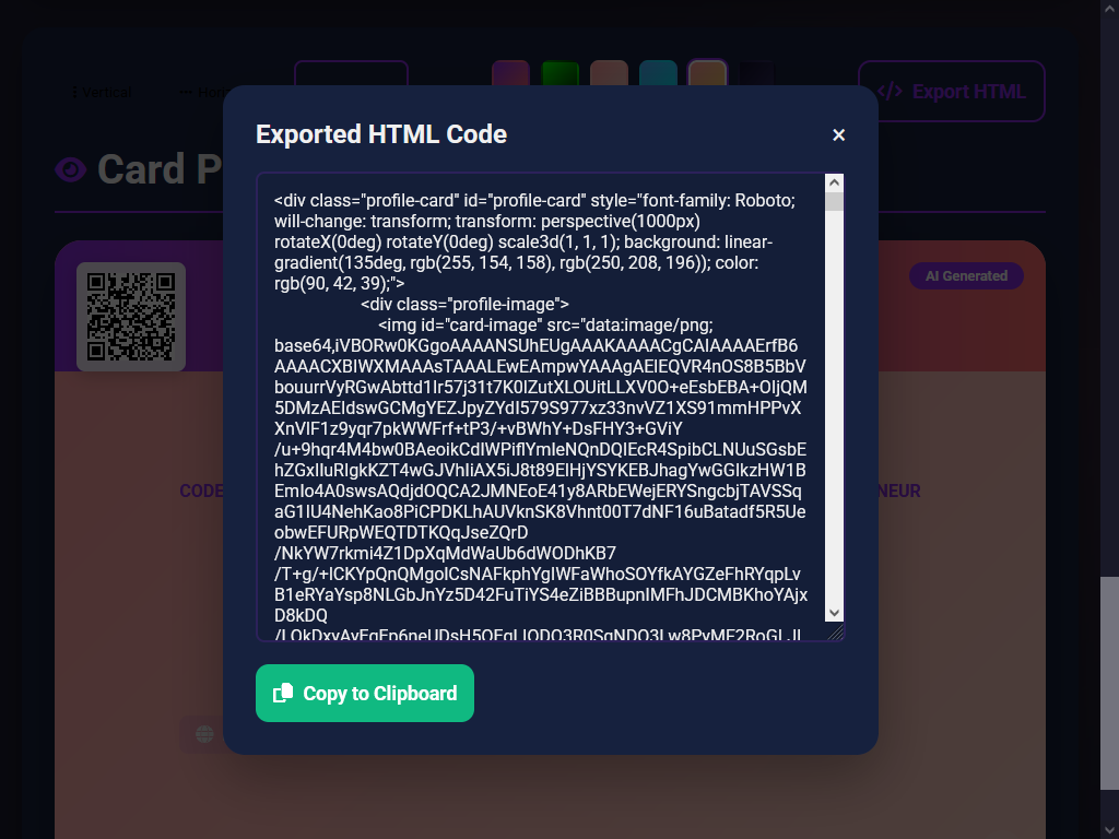 AI Profile Card Generator