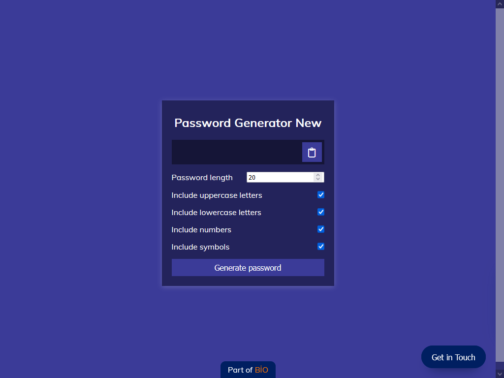 Password Generator New