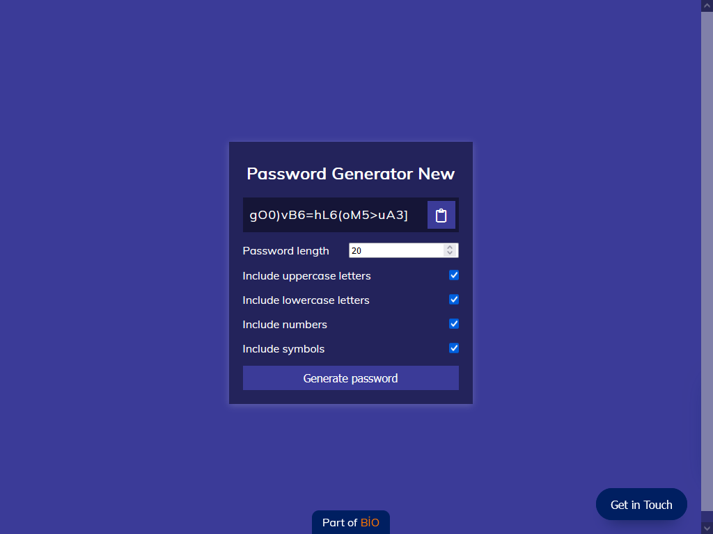 Password Generator New