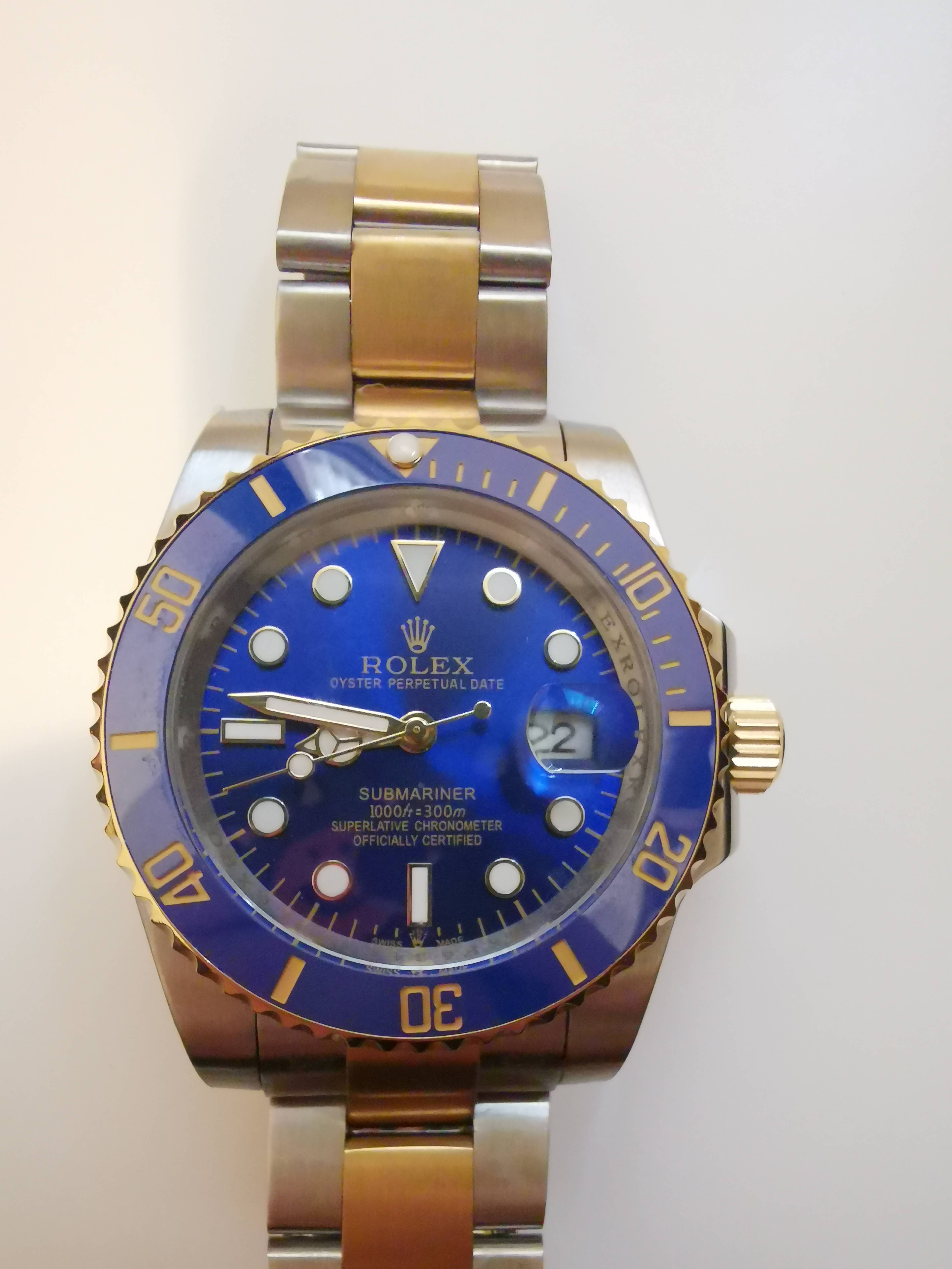 sub tt blue dial 40mm