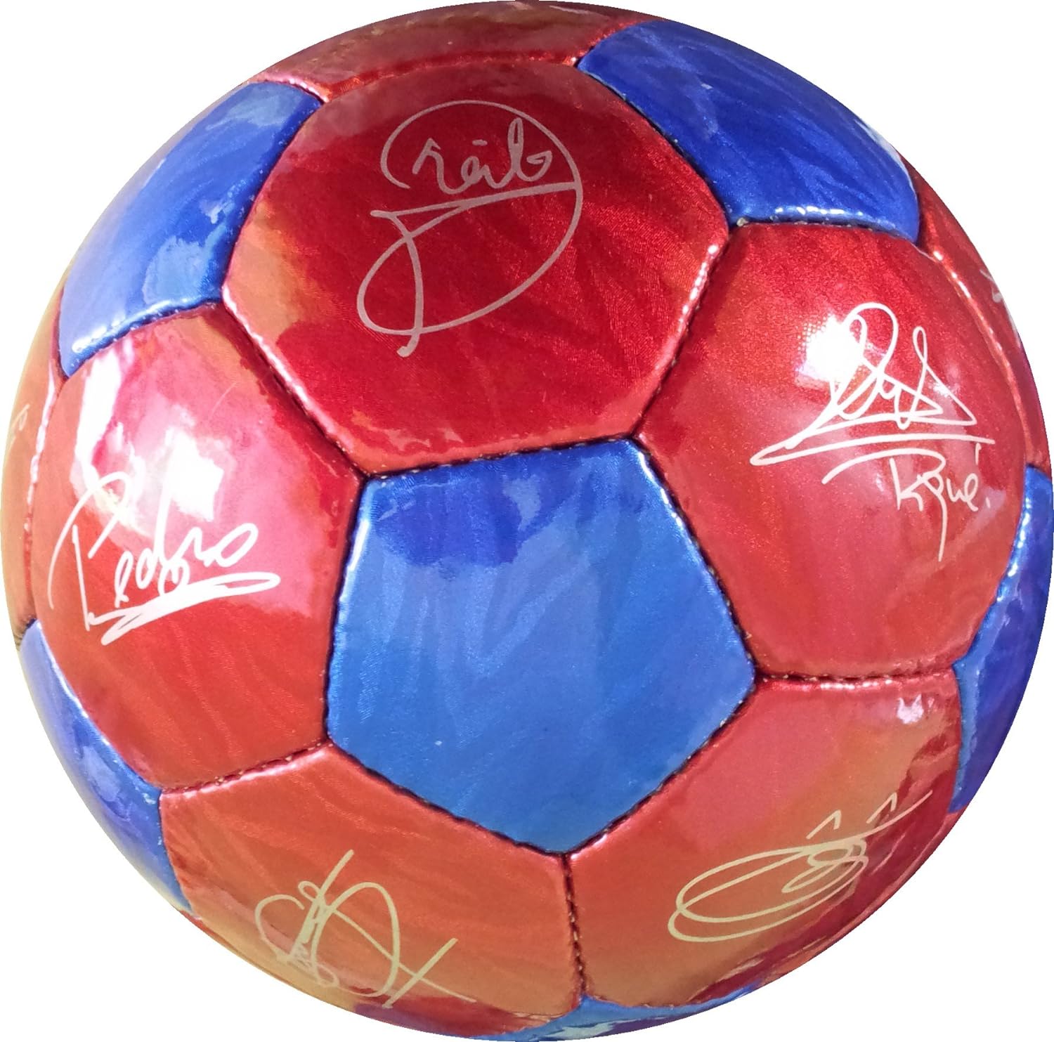 FCB FC Barcelona - Balón f.c. Barcelona con Escudo y firmas Grande Talla 5 (Accesorios Deportivos)