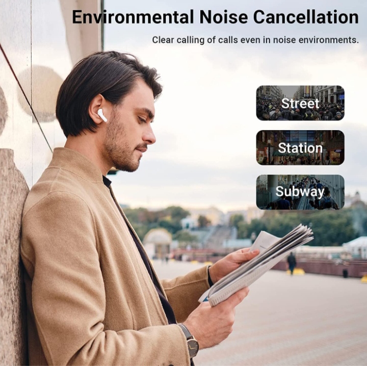 Auriculares inalámbricos Bluetooth Auriculares estéreo 3D Funda de Carga rápida, iPhone/Android
