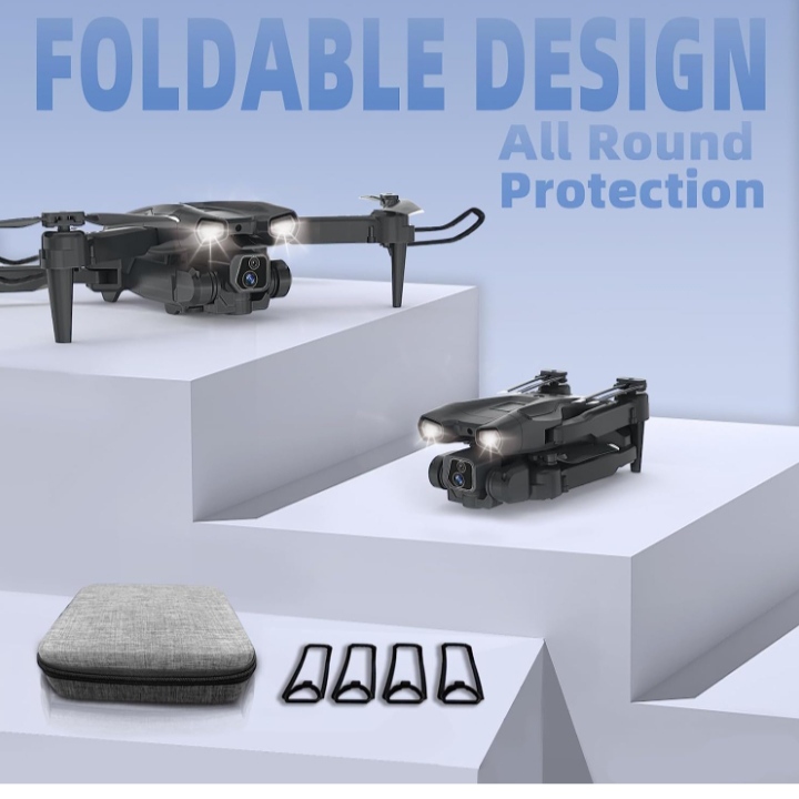 Drones con Camara HD 2 Cámaras Mini Drone para Principiantes 135°Camera Adjustable Eléctricamente