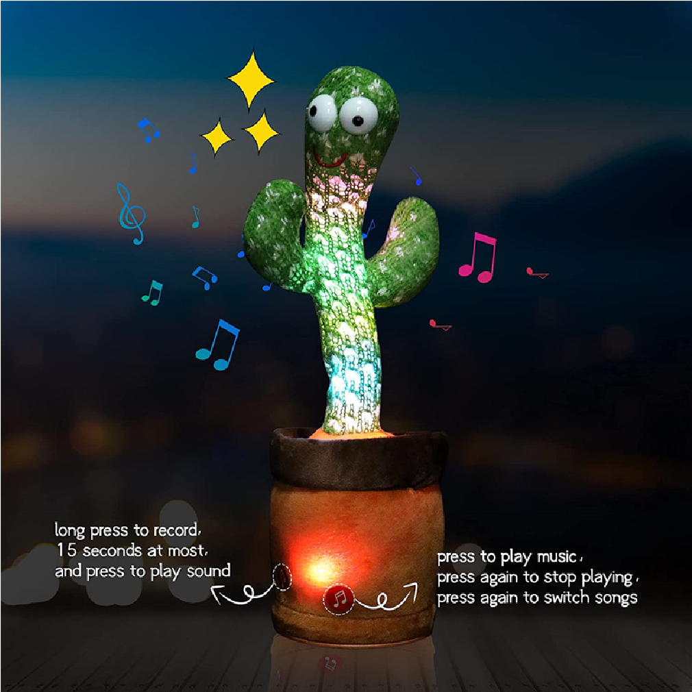 Cactus Que Habla, Juguete de Peluche de Cactus electrónico Que Baila, Juguetes de Peluche de Cactus