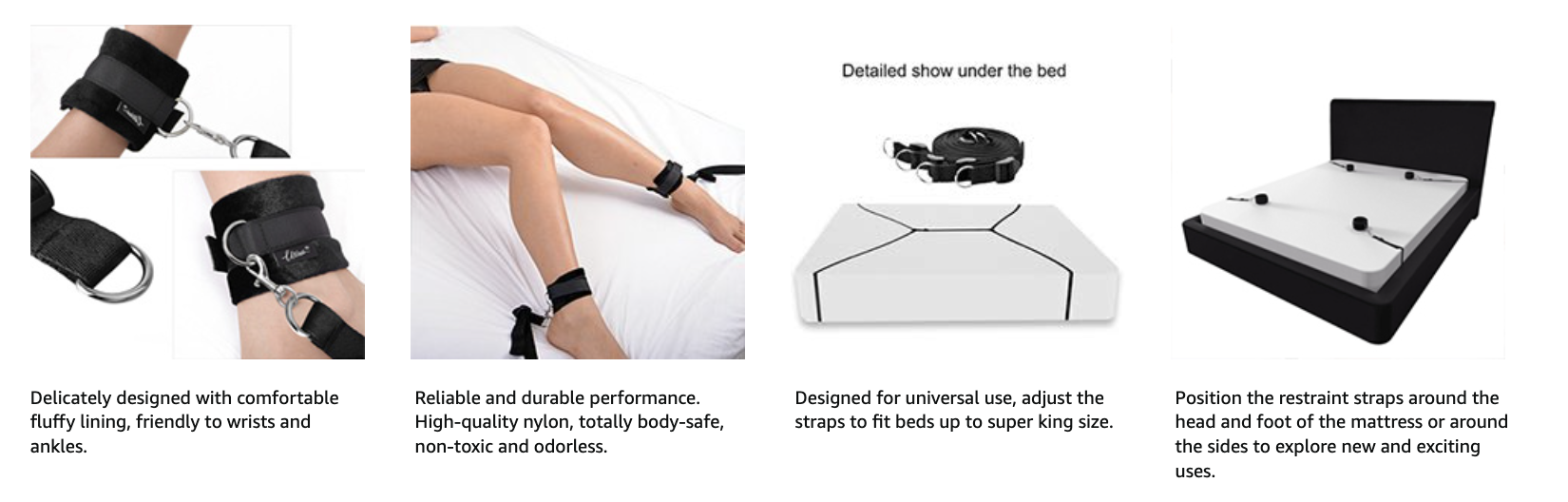 Sex Bondage BDSM Kit UTIMI Restraints Set Sex Toys with Hand Cuffs Ankle Cuff Bondage Collection & Blindfold & Tickler Included