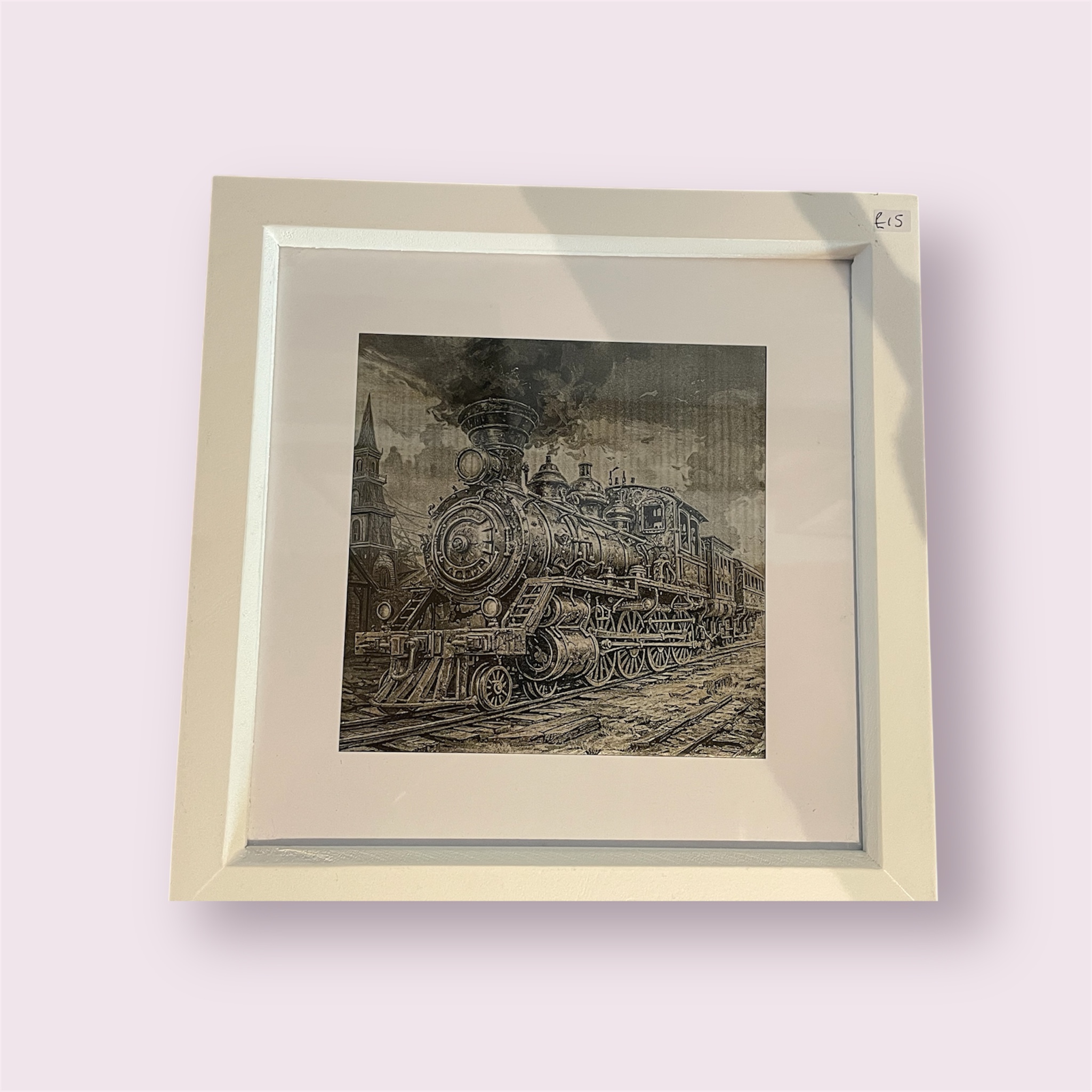 Vintage Steam Train Engraved Art Print | Classic Locomotive Wall Decor & Gift
