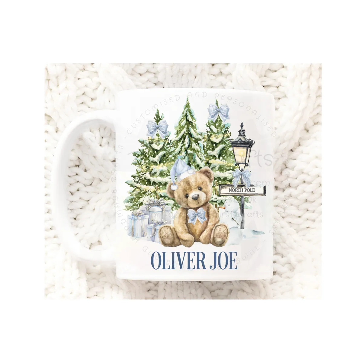 Personalised Christmas Mug - Boy Teddy Mug