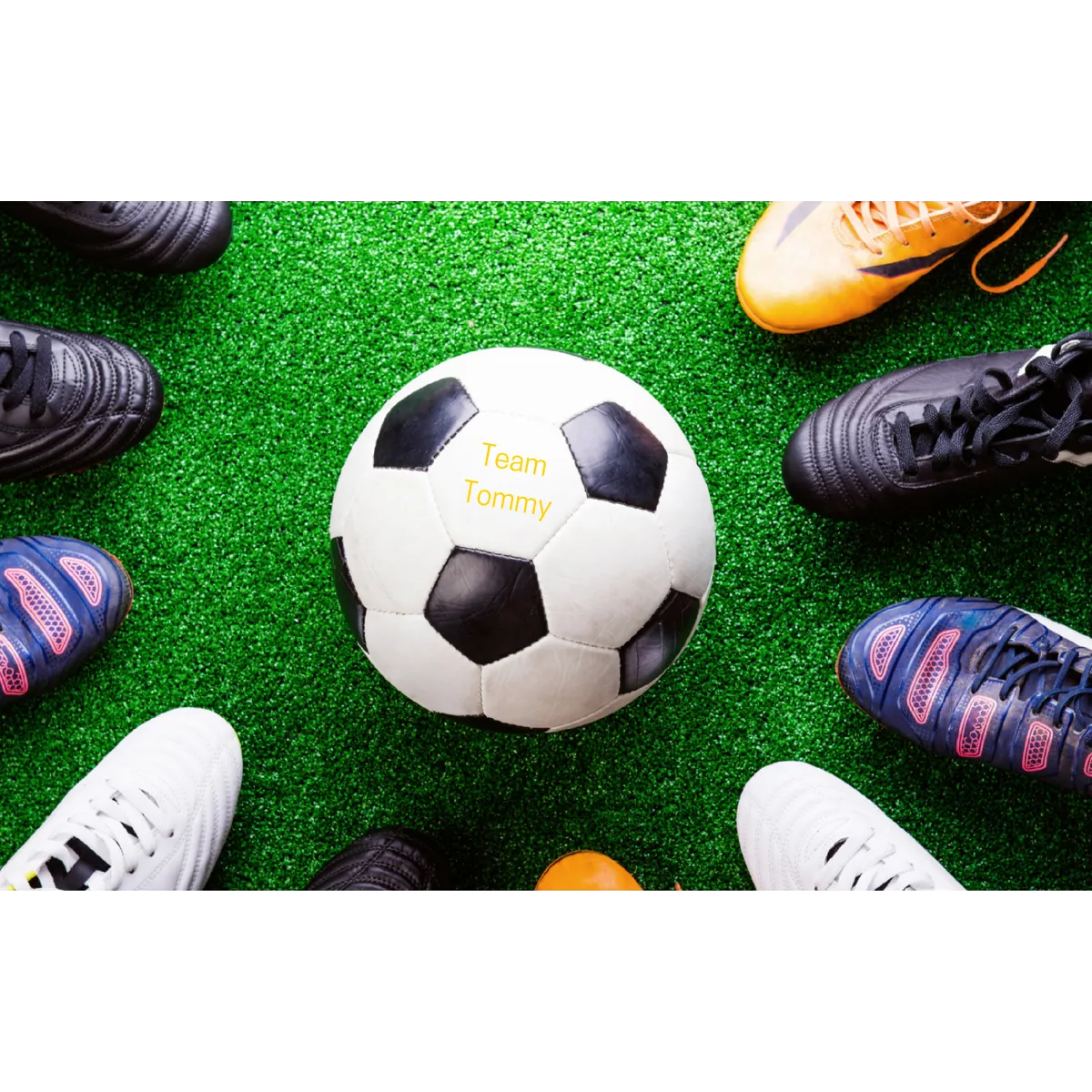 Football, pitch and boots