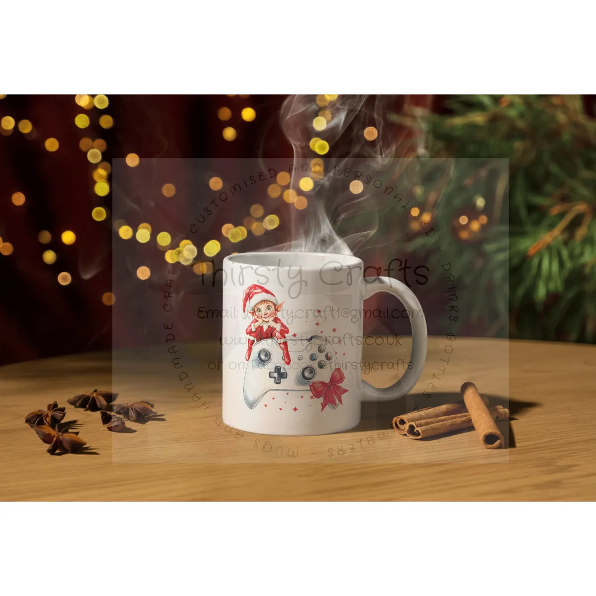 Personalised Christmas Mug - Gamer Elf