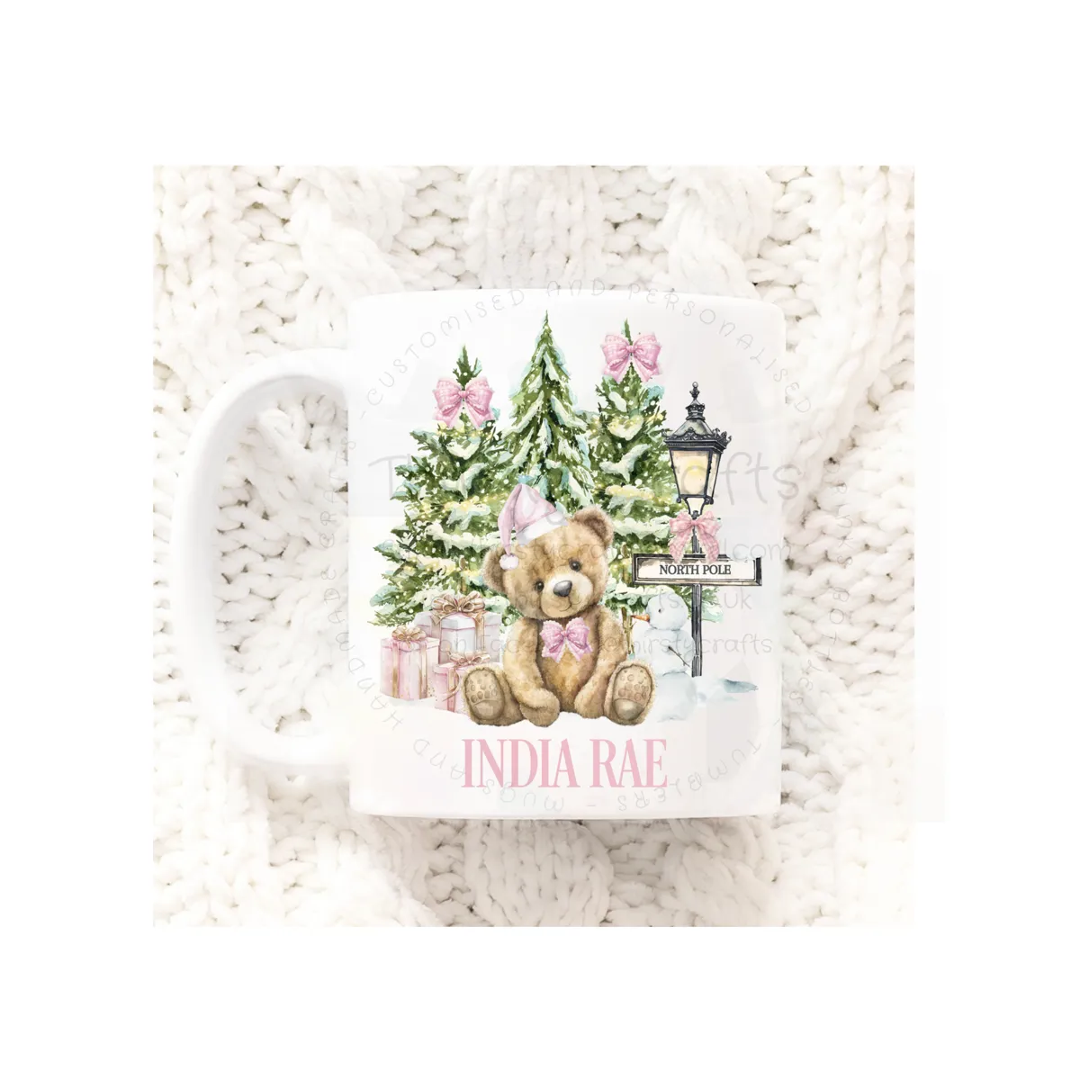 Personalised Christmas Mug -  Girl Teddy Mug
