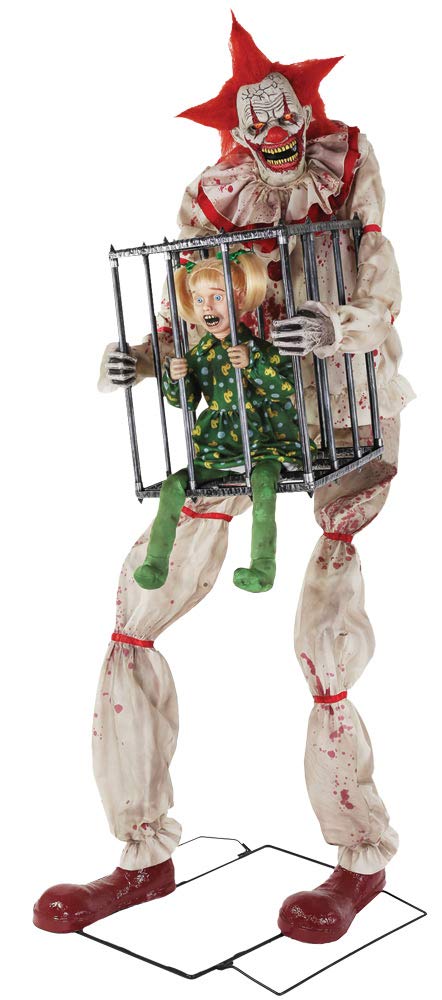 Cagey Clown With Girl In Cage 7 ft SVI Animatronic Prop