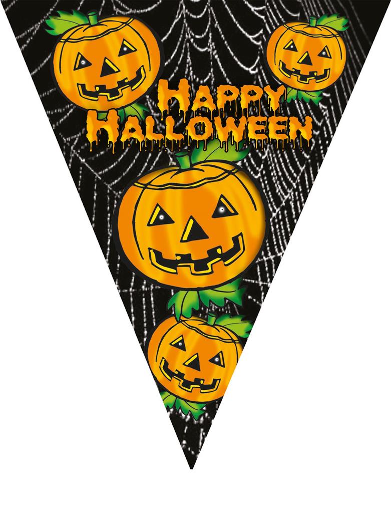 5m Pumpkin Flag Garland - 10 flags total