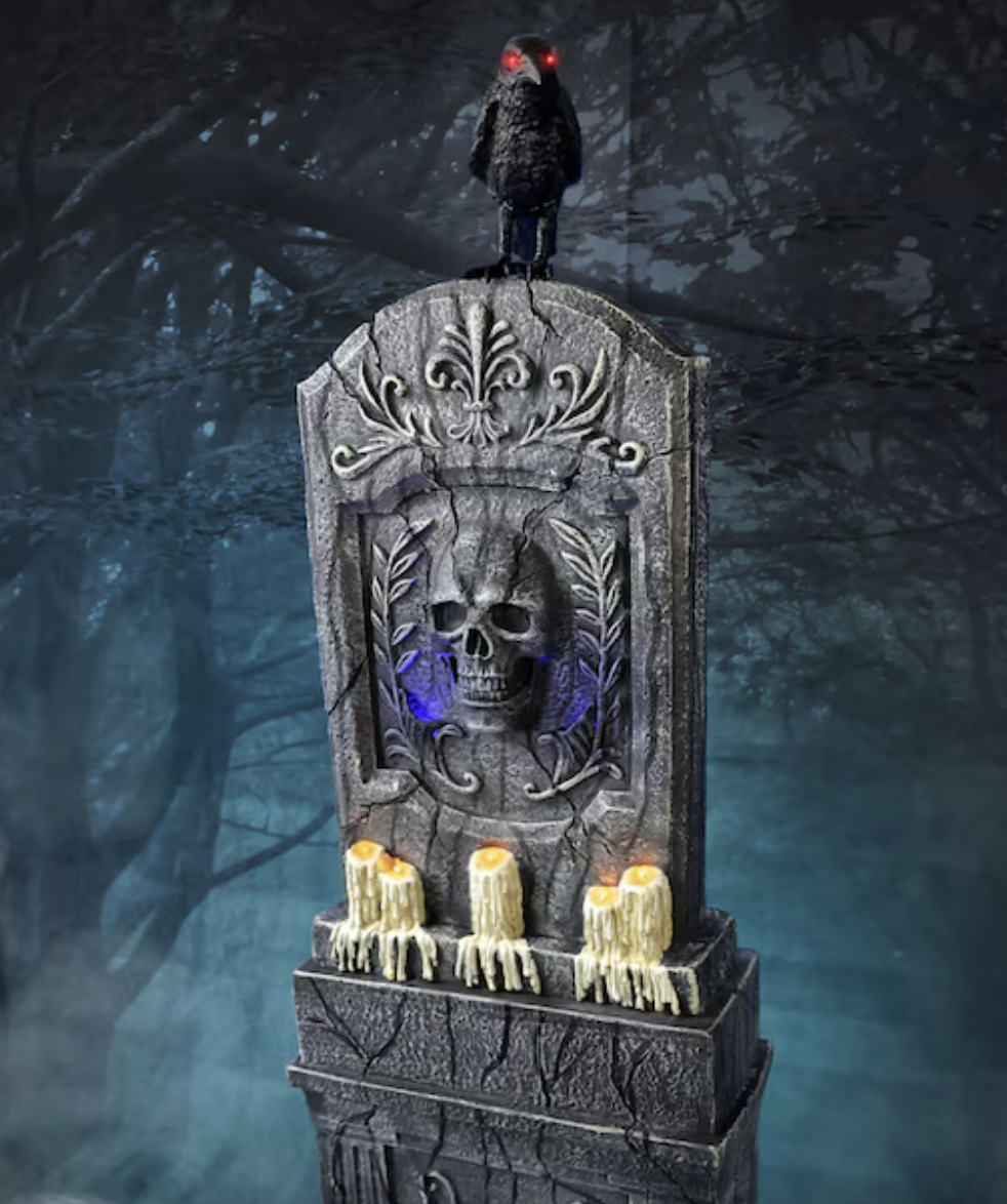 5ft Haunted Hill Farm Motion activated LED Tombstone