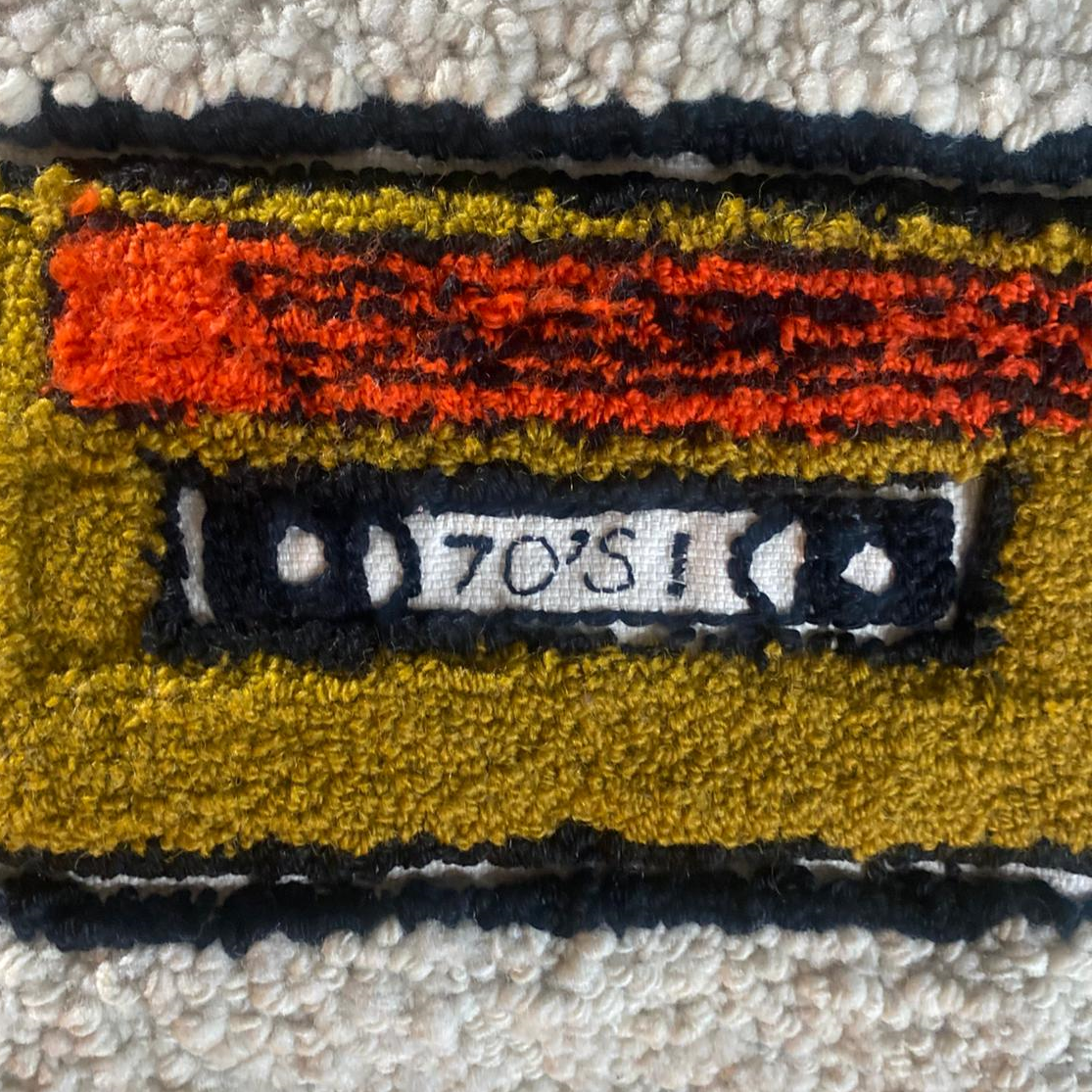 Retro 70's Cassette Pillow | Authentic Handmade Vintage Art