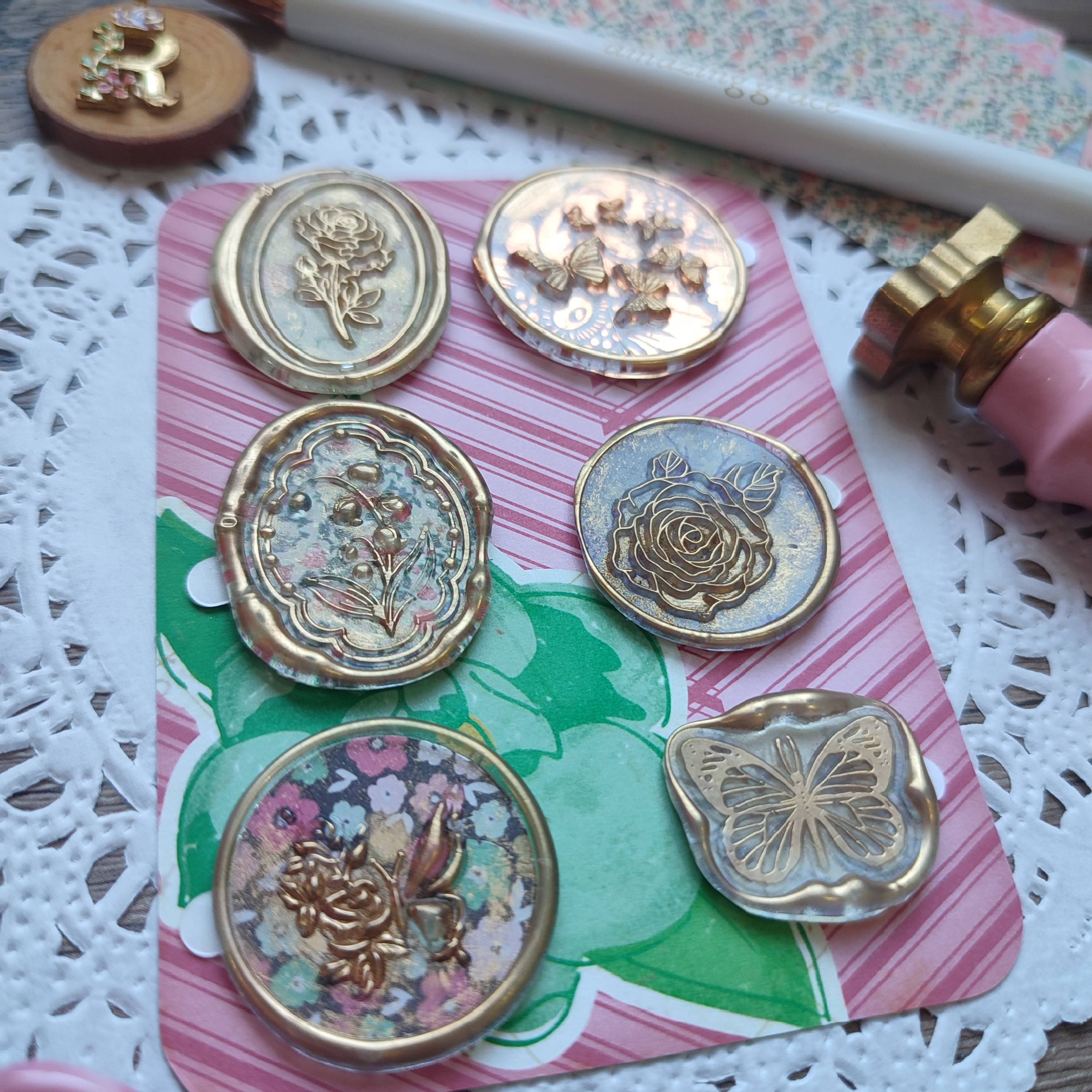 Pre-made Wax Seals in Pattern Paper Set 6