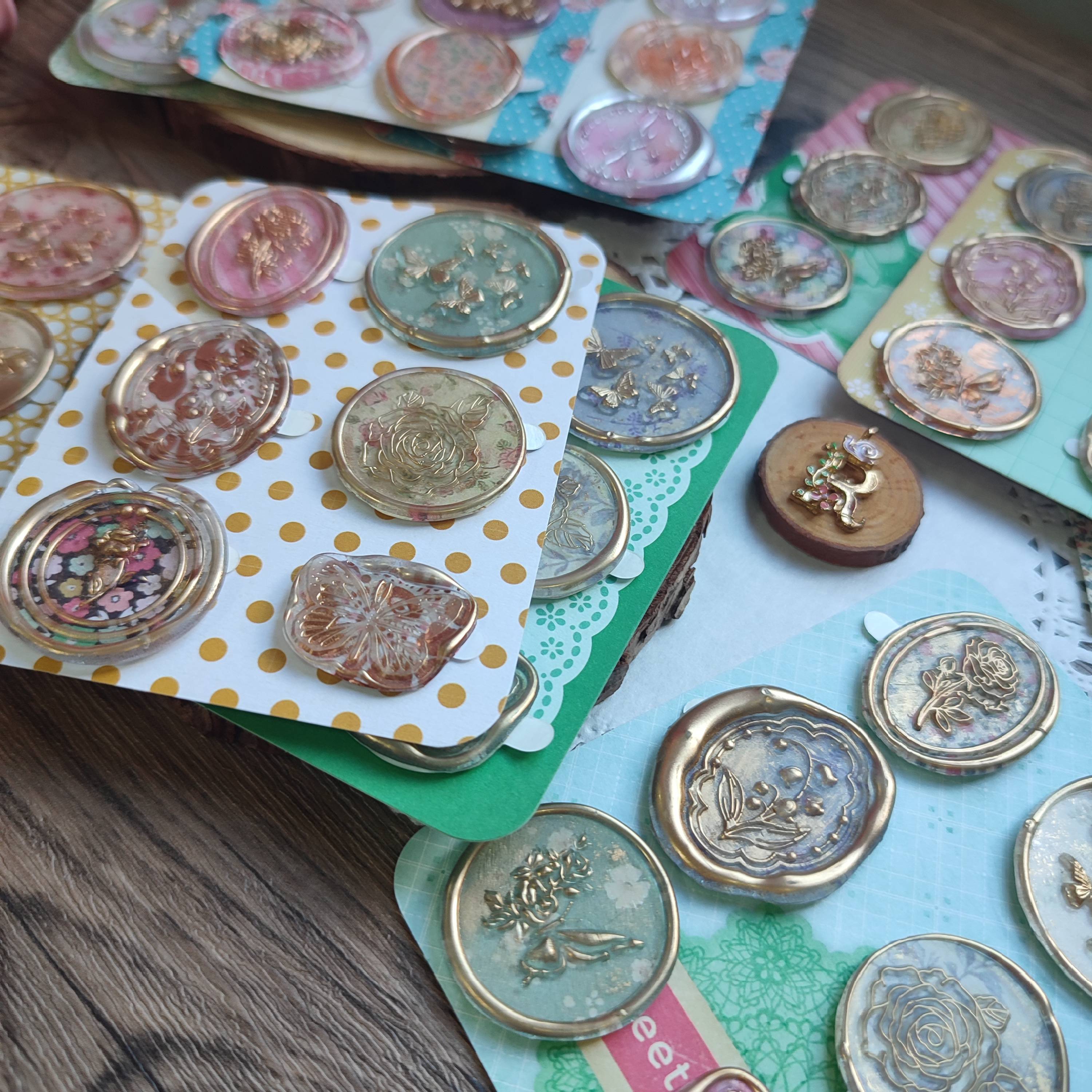 Pre-made Wax Seals in Pattern Paper Set 3