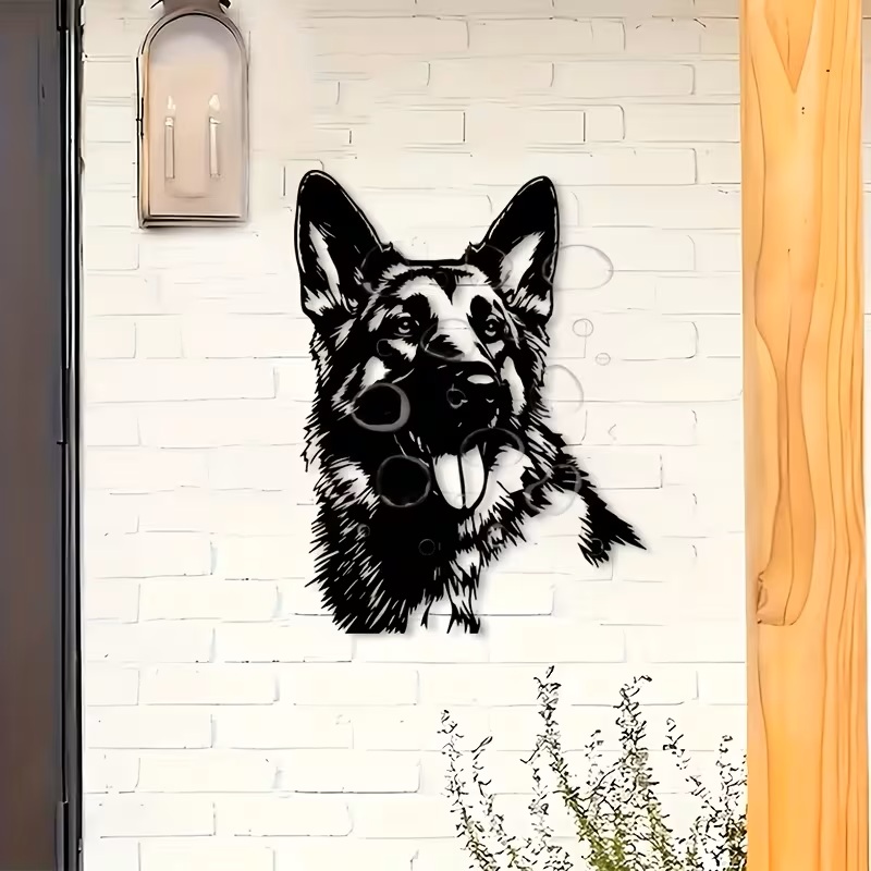 German Shepherd Metal Wall Art – Dog Head  Wall Decor