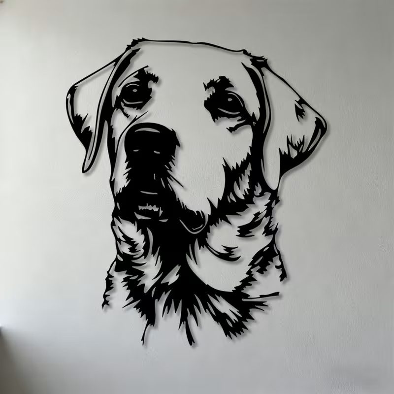 Labrador Metal Wall Art – Dog Head Iron Wall Decor 30cm