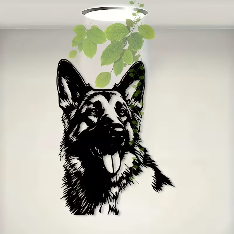 German Shepherd Metal Wall Art – Dog Head  Wall Decor