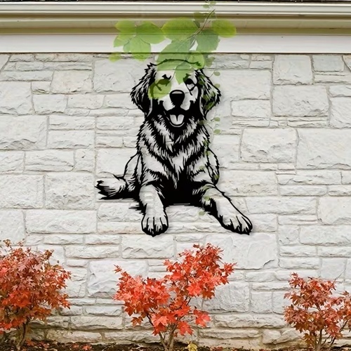 American Country Golden Retriever Metal Wall Art – Dog Silhouette Décor