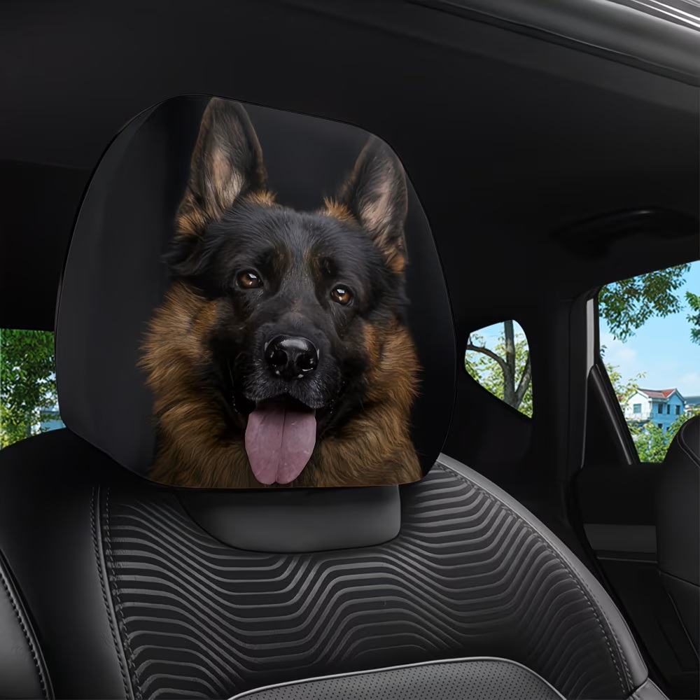 German Shepherd Headrest Covers – Universal Car Seat Decor