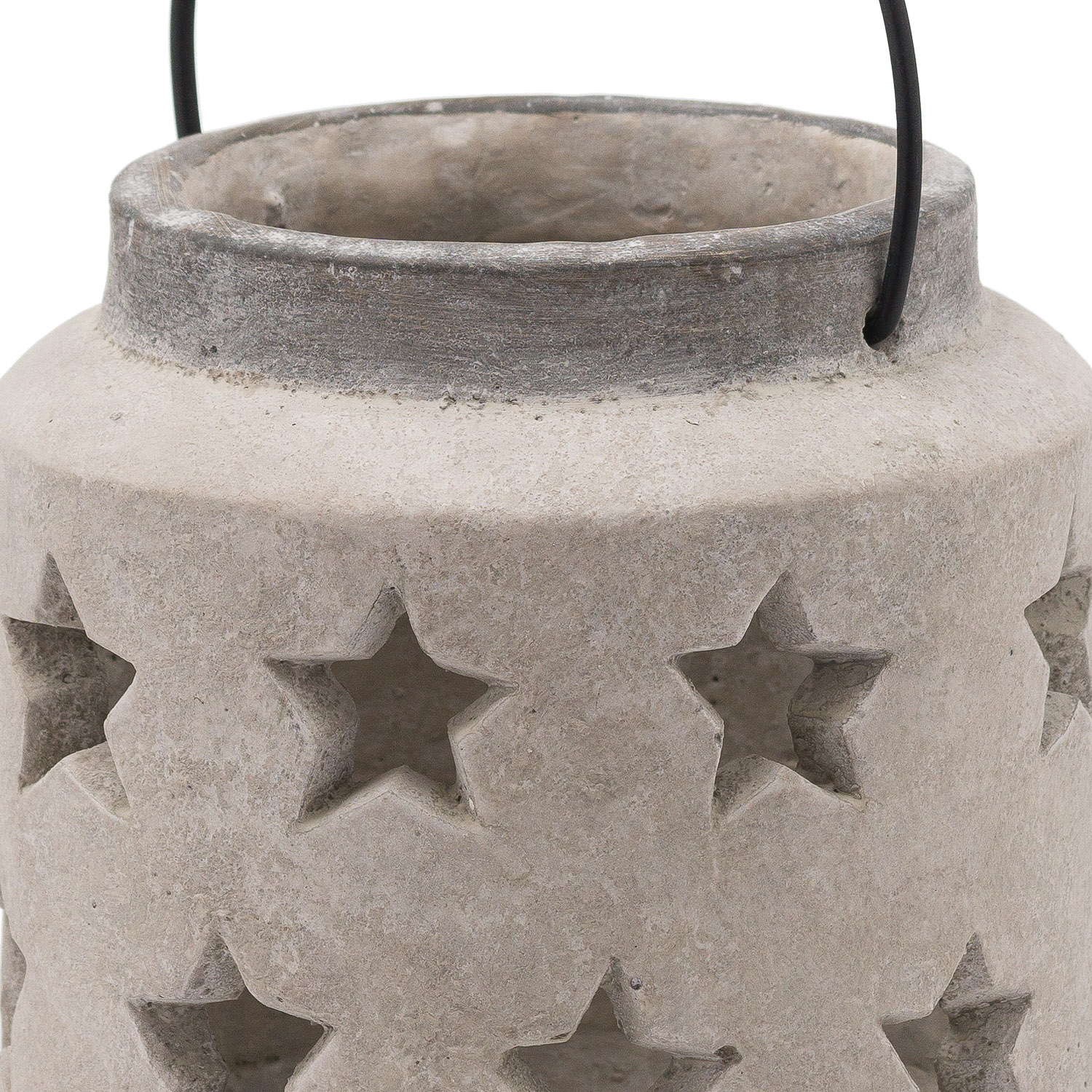 Bloomville Stone Star Lantern – Rustic Ceramic Candle Holder