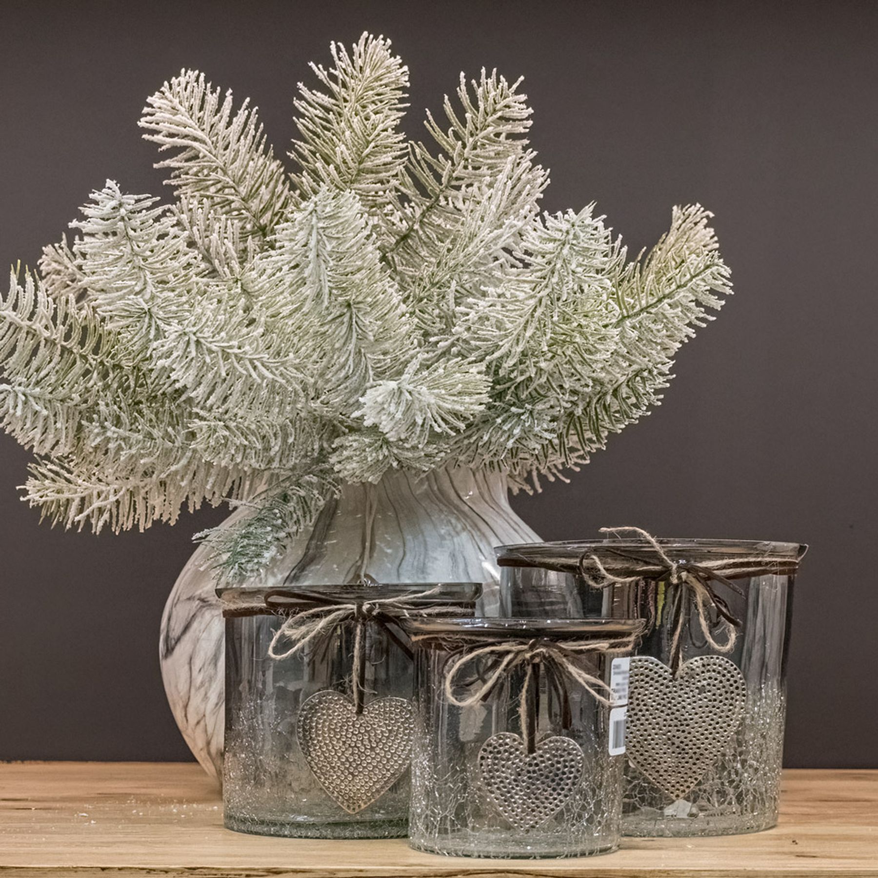Hand-Dipped Marble Effect Ceramic Planter – Grey & White Plant Pot