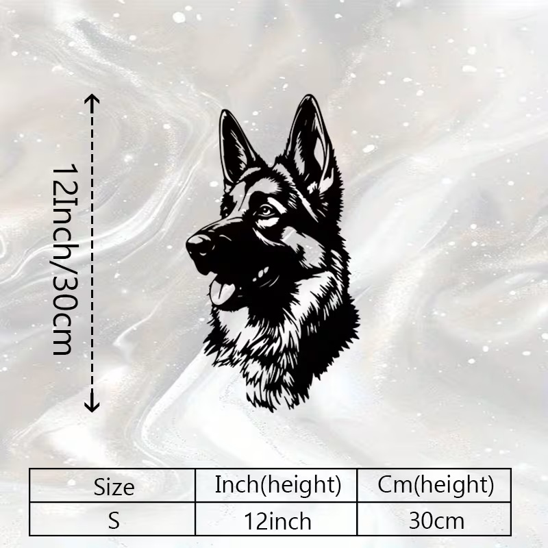 German Shepherd Realistic Metal Wall Art – Dog Head  Wall Decor