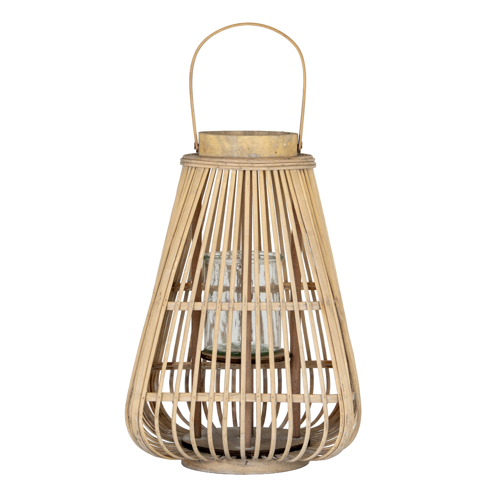 Medium Peardrop Wicker Lantern with Glass Holder