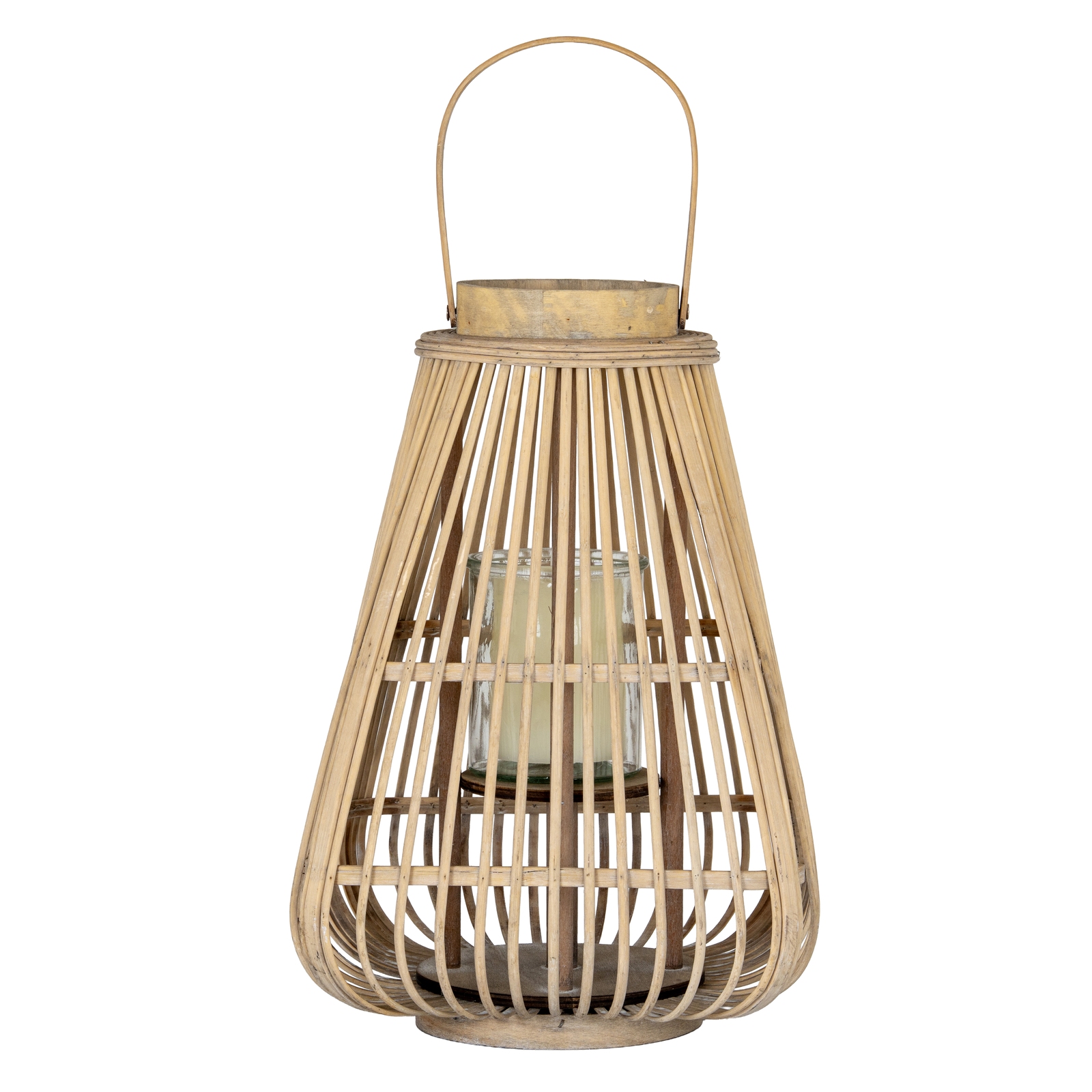 Medium Peardrop Wicker Lantern with Glass Holder