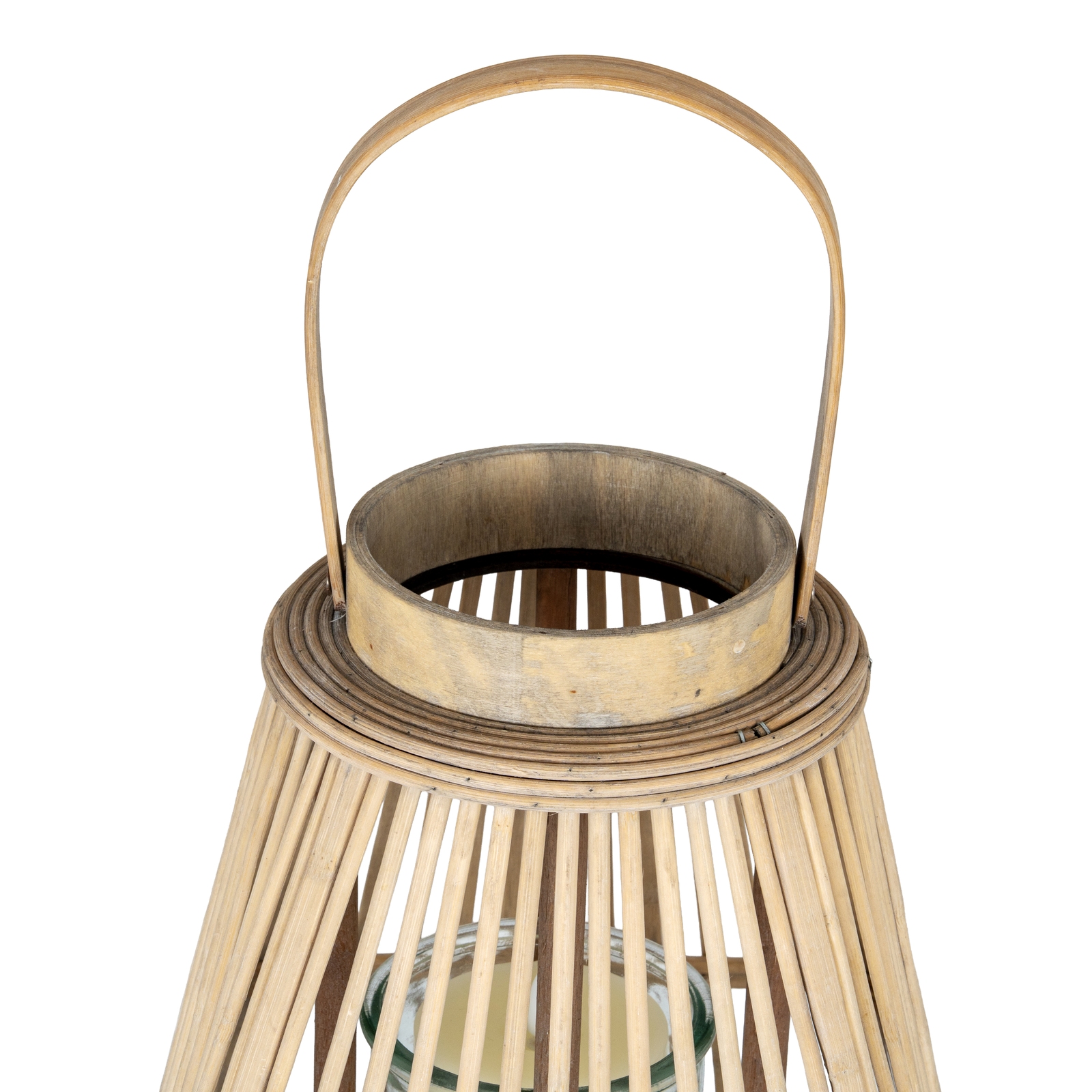 Medium Peardrop Wicker Lantern with Glass Holder