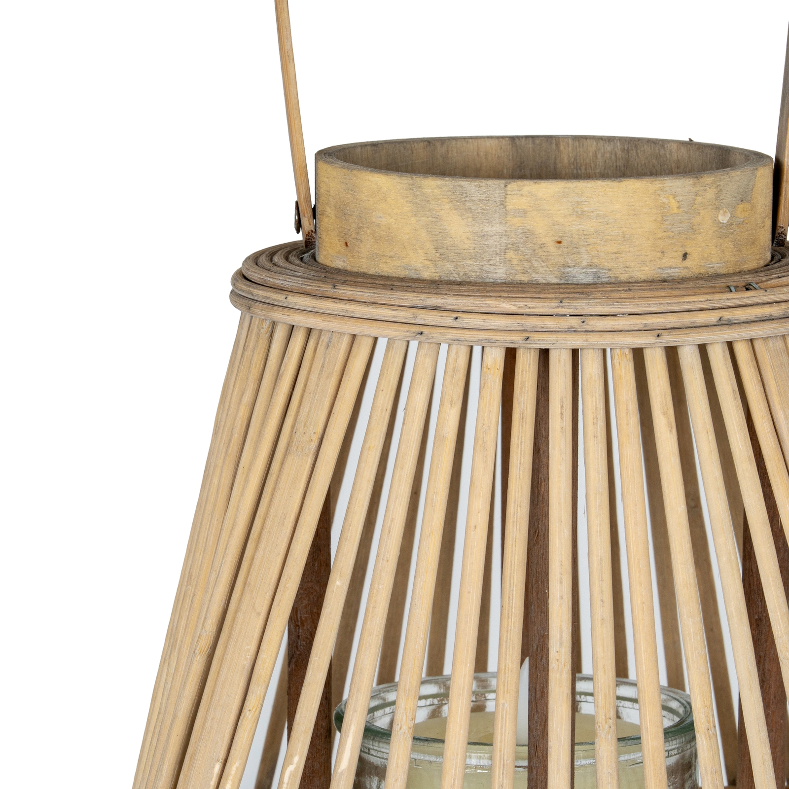 Medium Peardrop Wicker Lantern with Glass Holder