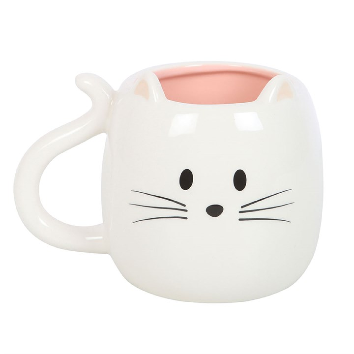 Cute Ceramic Cat Face Shaped Coffee Mug 500ml
