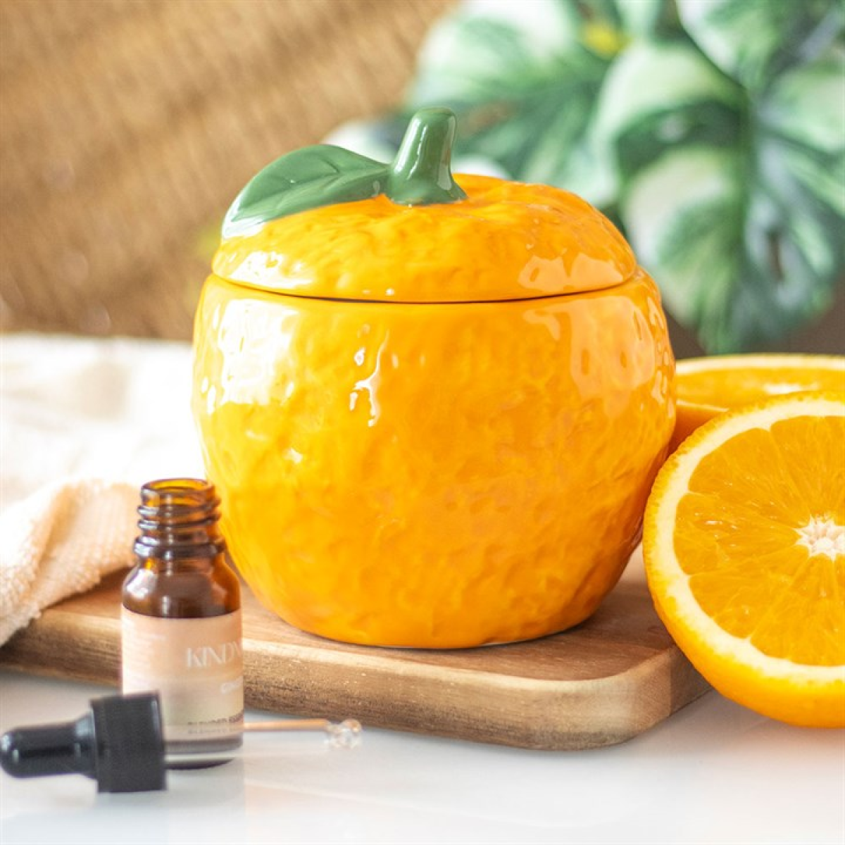 Orange Oil Burner Ceramic – Fruit Tealight Wax Melt Diffuser