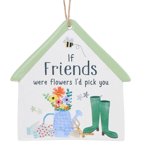 Happy Garden Hanging Plaque – Outdoor Friends Wall Sign