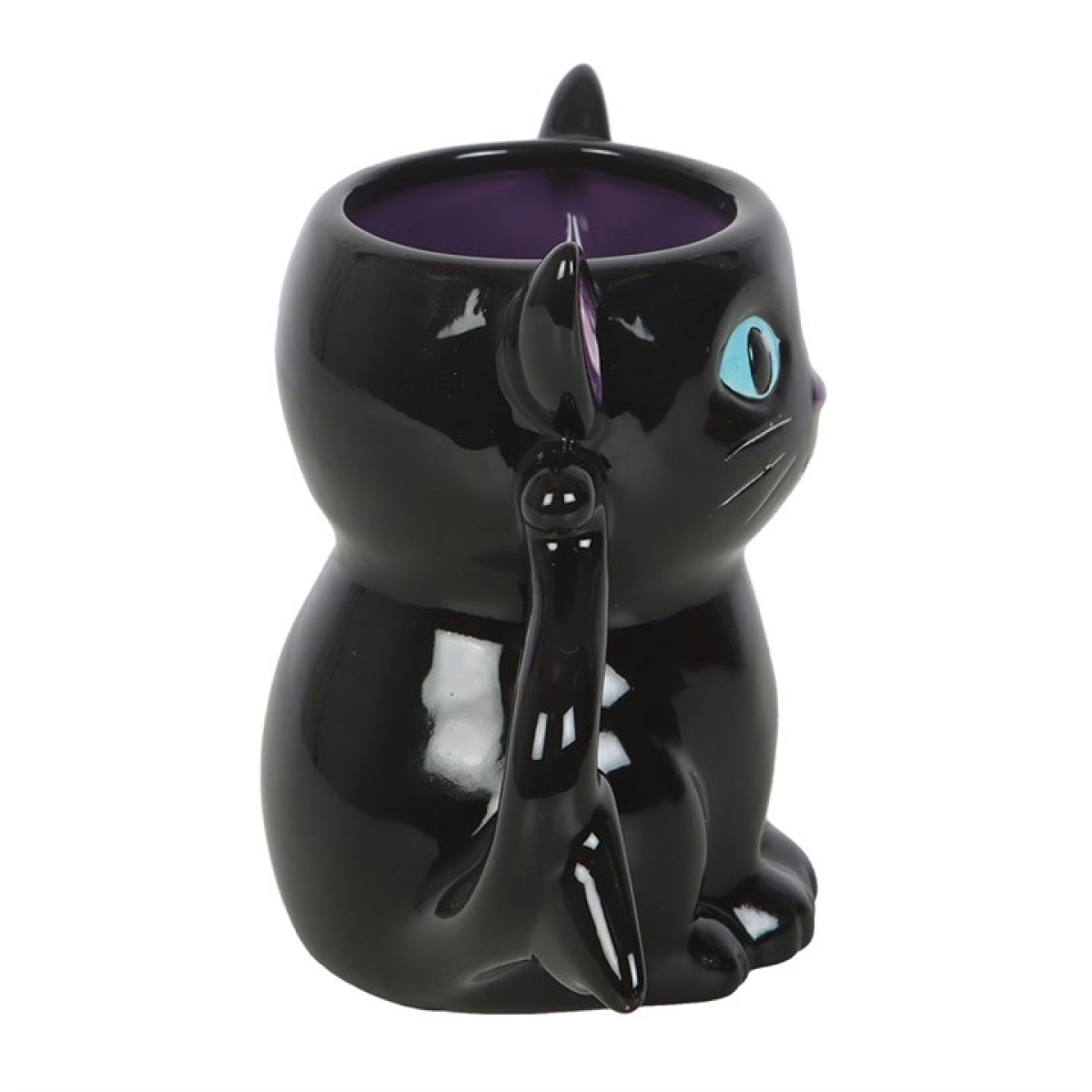 Black Cat Mug with Bat Wings – Spooky Ceramic 500ml Cup