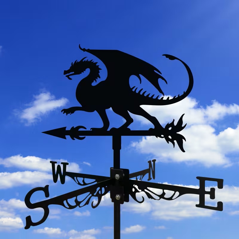 Dragon Weather Vane – Metal Garden Wind Direction Decor