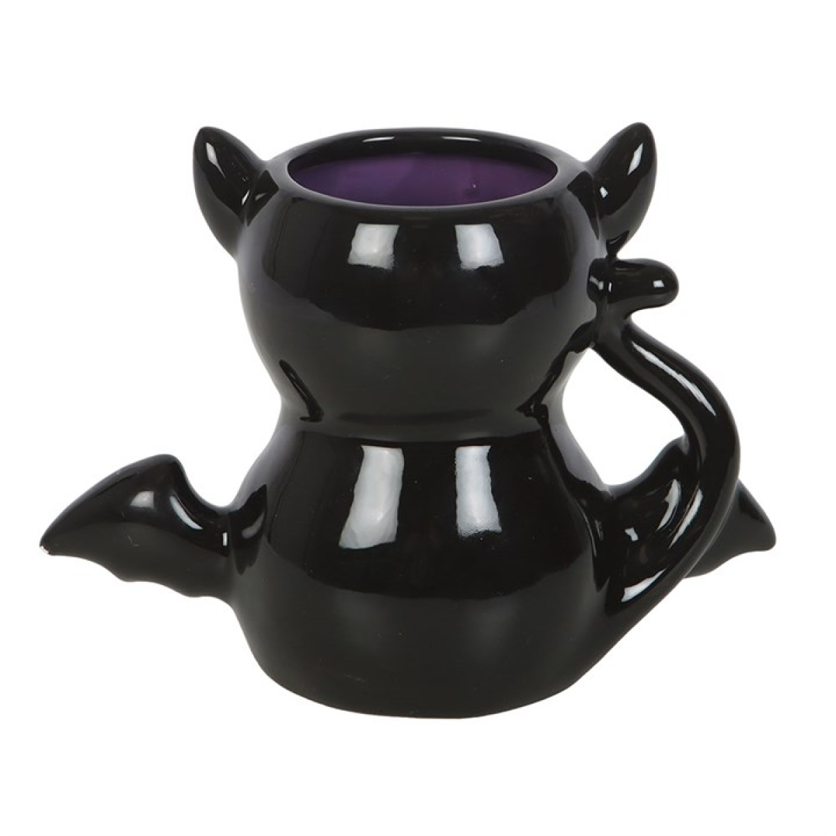 Black Cat Mug with Bat Wings – Spooky Ceramic 500ml Cup