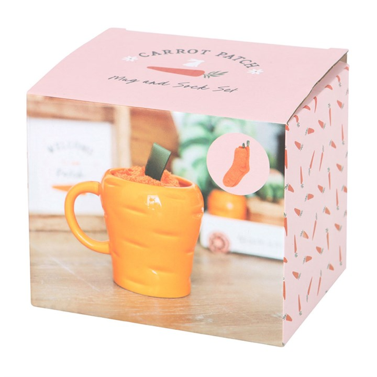 Carrot Mug & Socks Gift Set – Funny Gardener Present 400ml