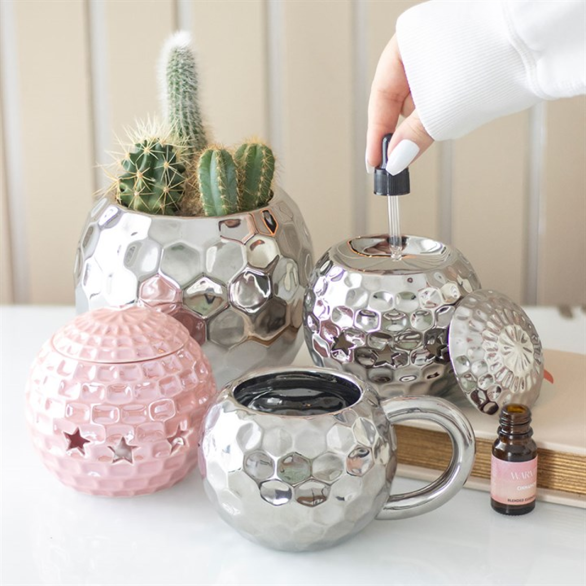 Silver Disco Ball Mug 400ml – Retro Ceramic Coffee Cup