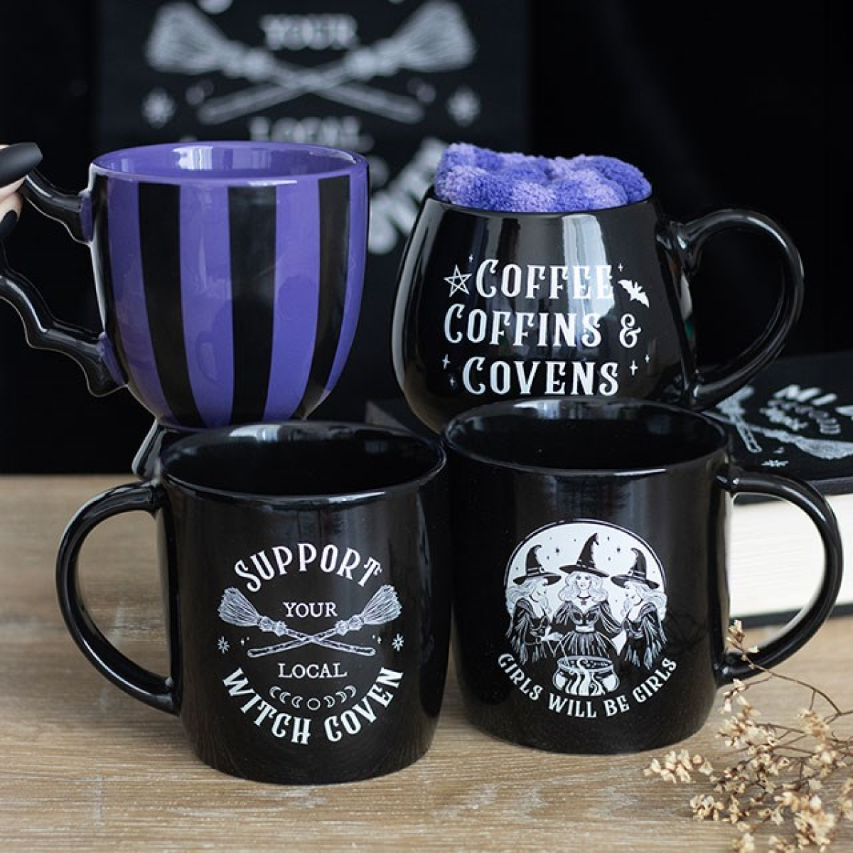 Support Your Local Witch Mug 320ml – Black Coven Coffee Cup