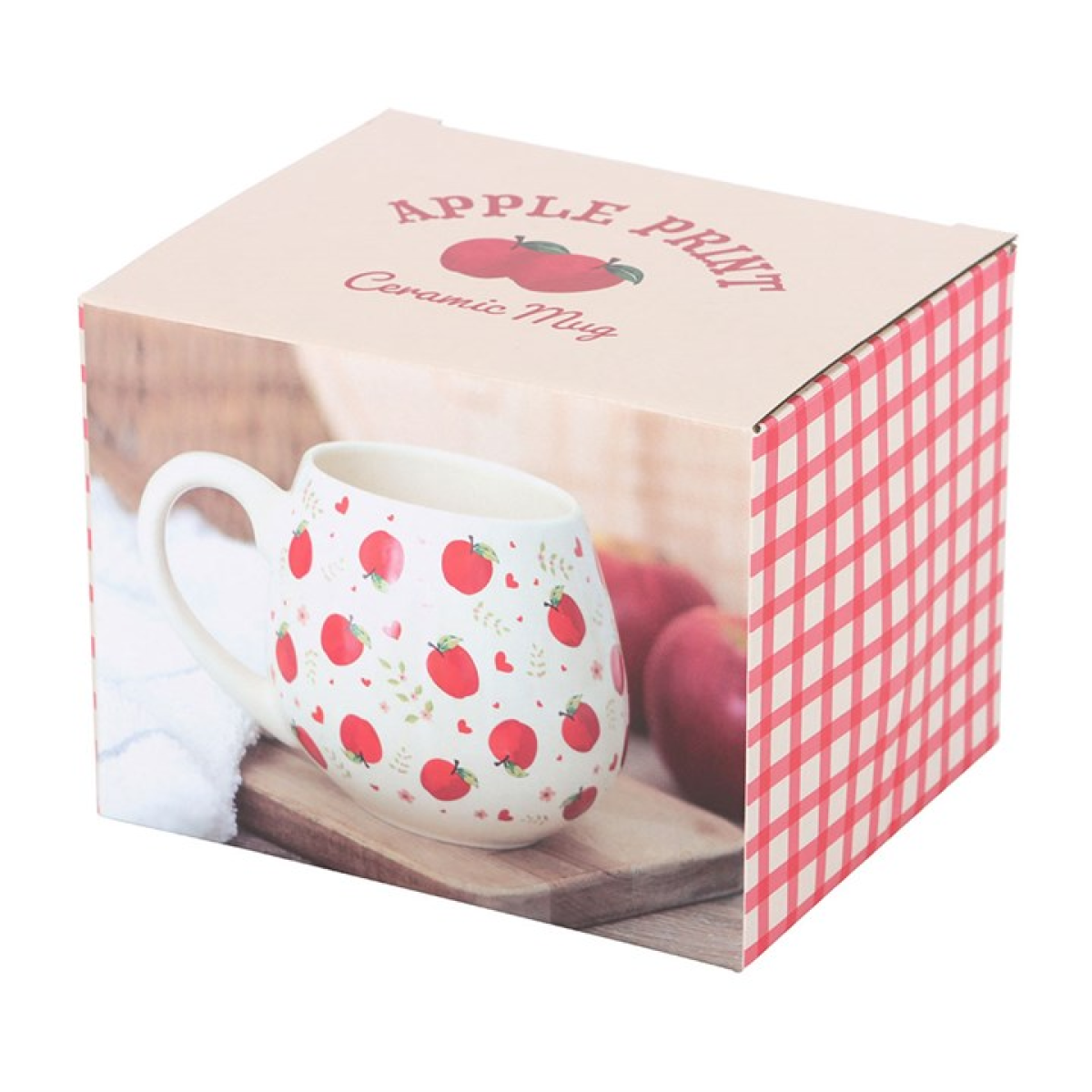 Apple Print Mug 550ml – Ceramic Cottagecore Coffee Cup